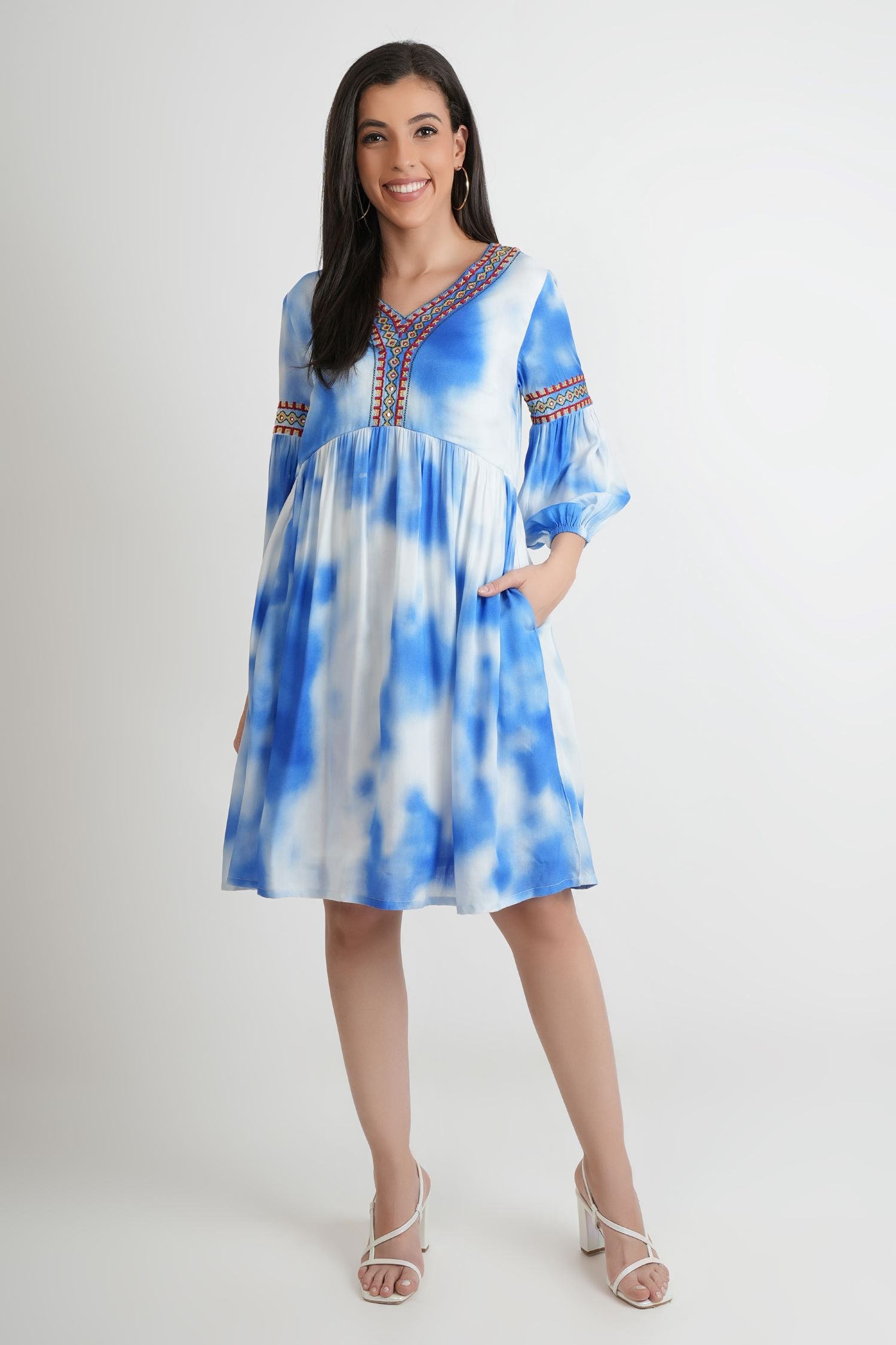 Ocean Mist Blue Tie-Dye Tunic