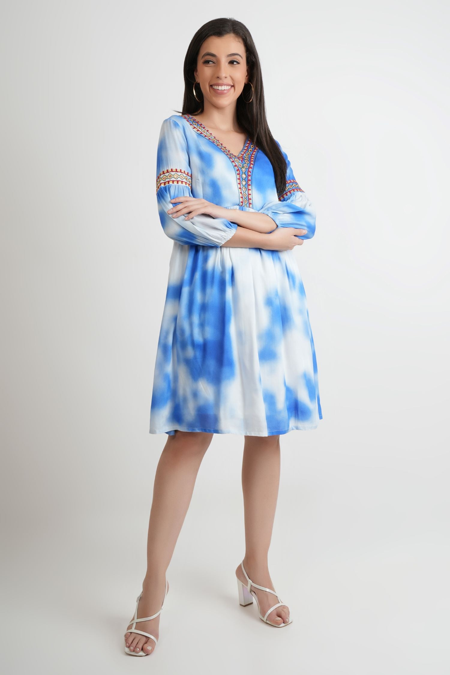 Ocean Mist Blue Tie-Dye Tunic