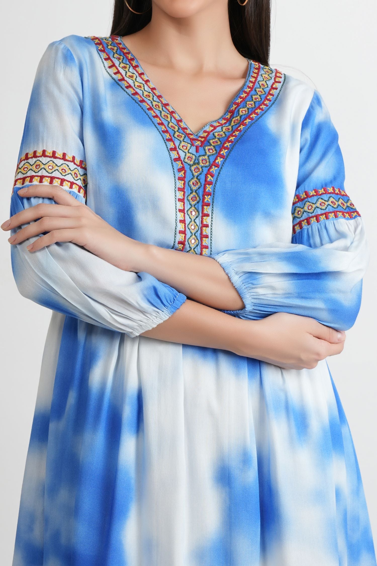 Ocean Mist Blue Tie-Dye Tunic