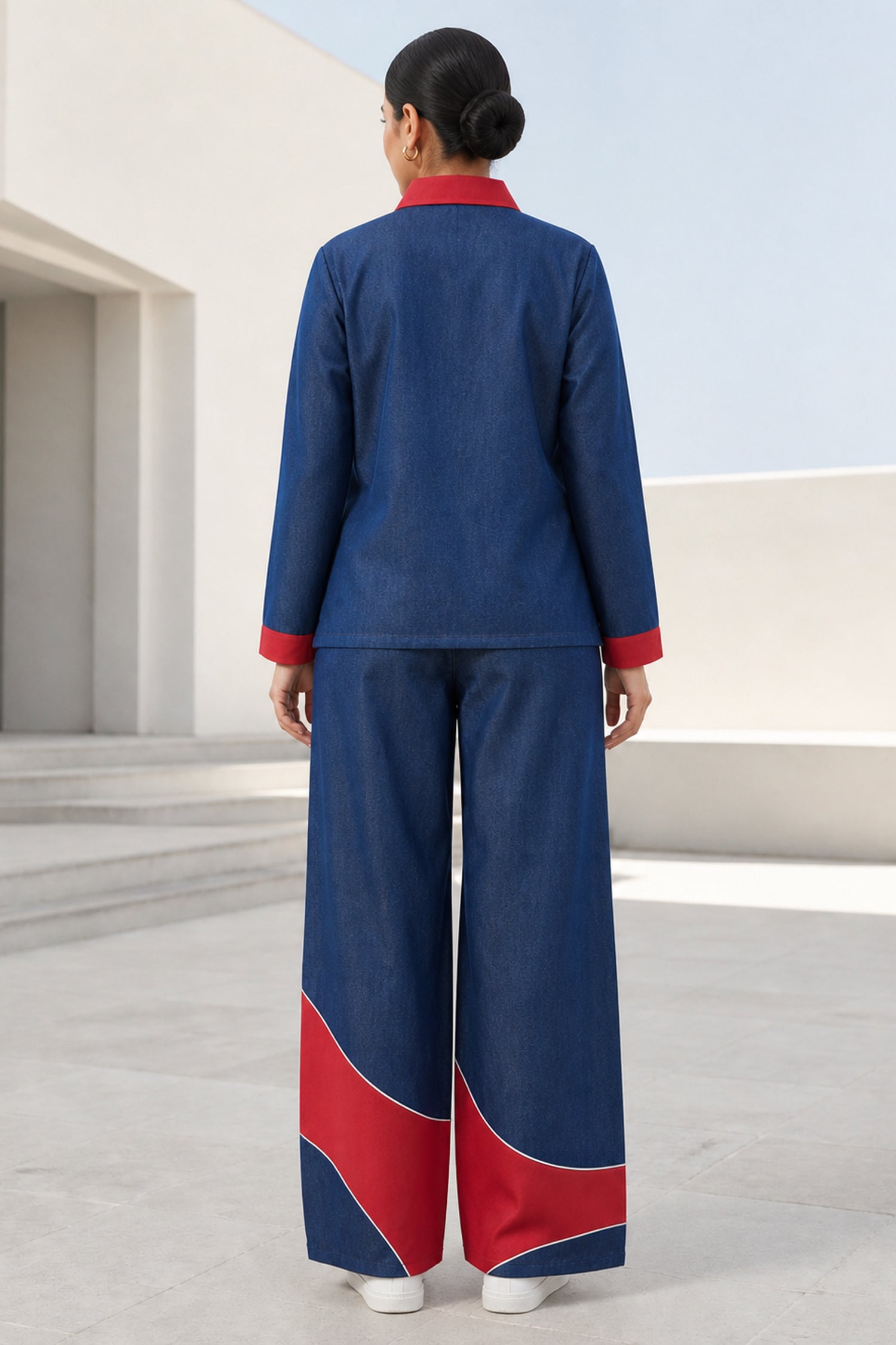 Chic Bold Denim Co-Ord Set.