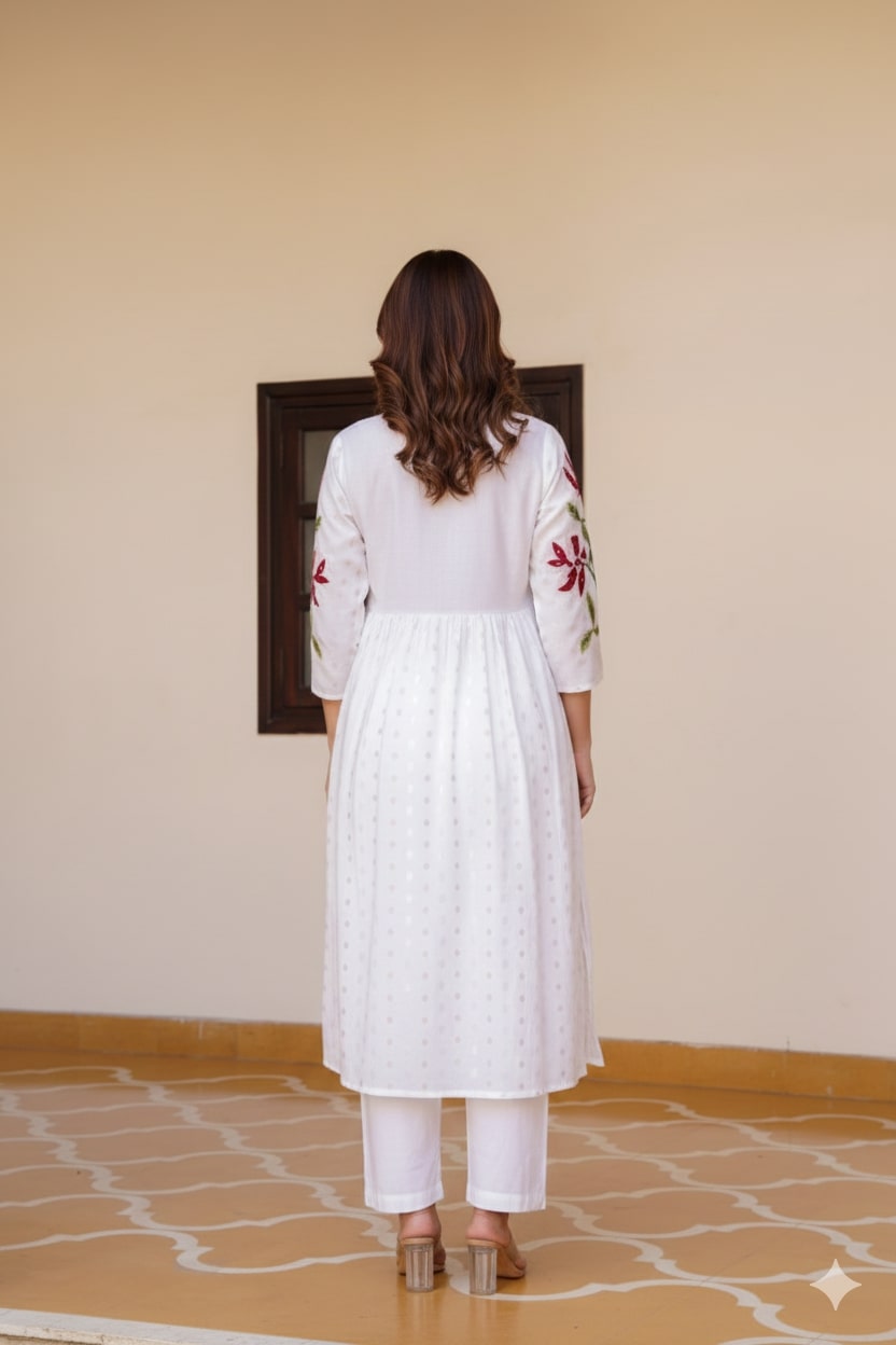 Floral Grace White Cord Set