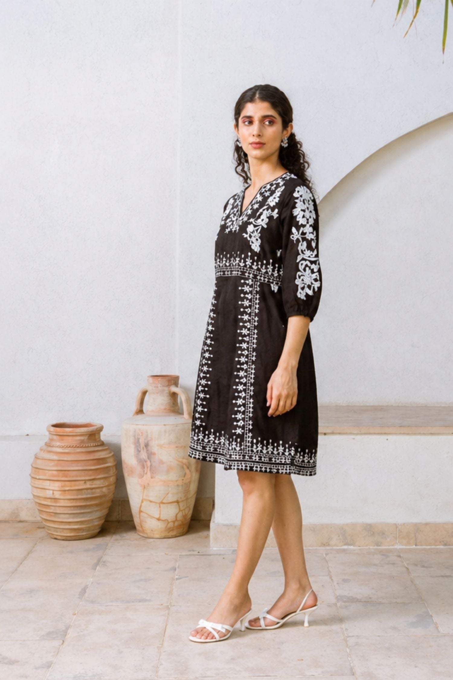 Stunning Black Tunic with Artistic Detail