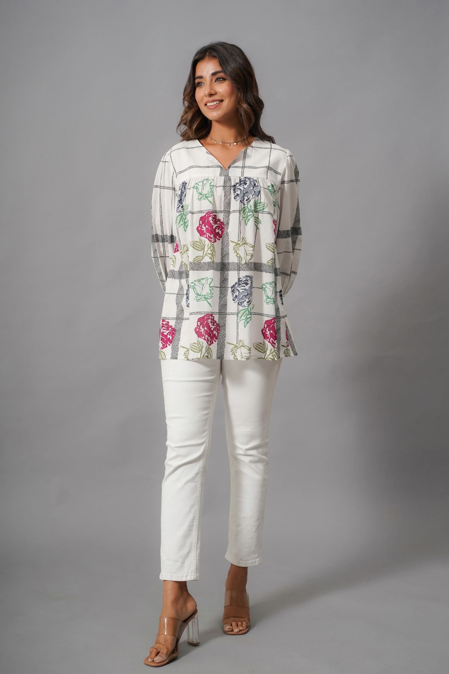 Classic Prints Off-White Top