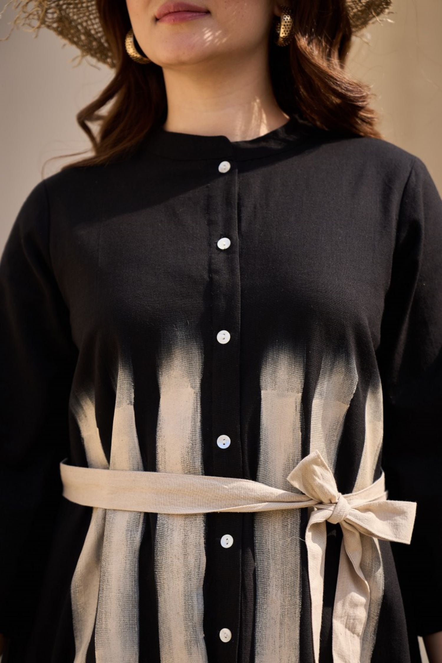 Women Shirt Tunic Dress in Black