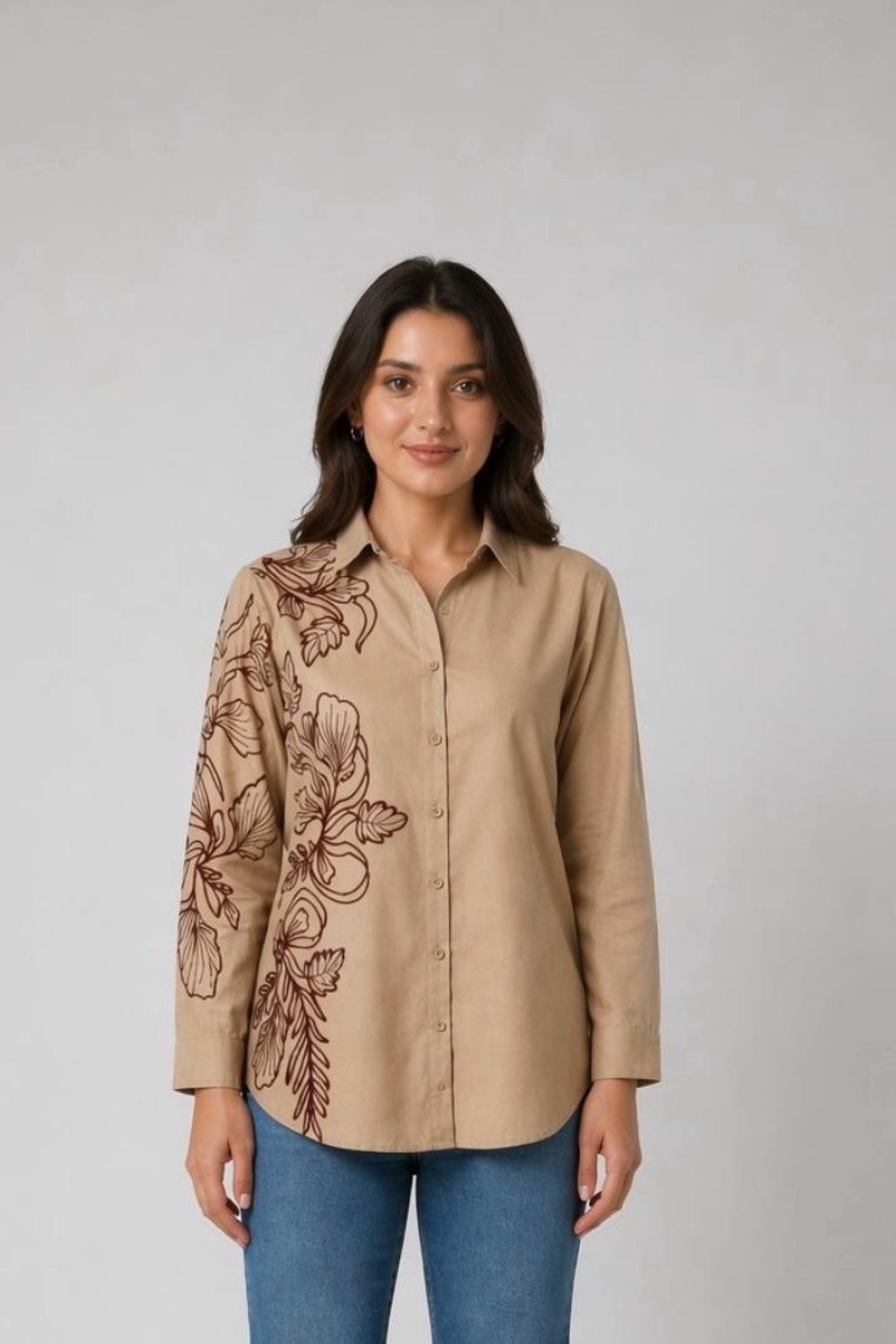 Women Relaxed Fit Cotton Shirt