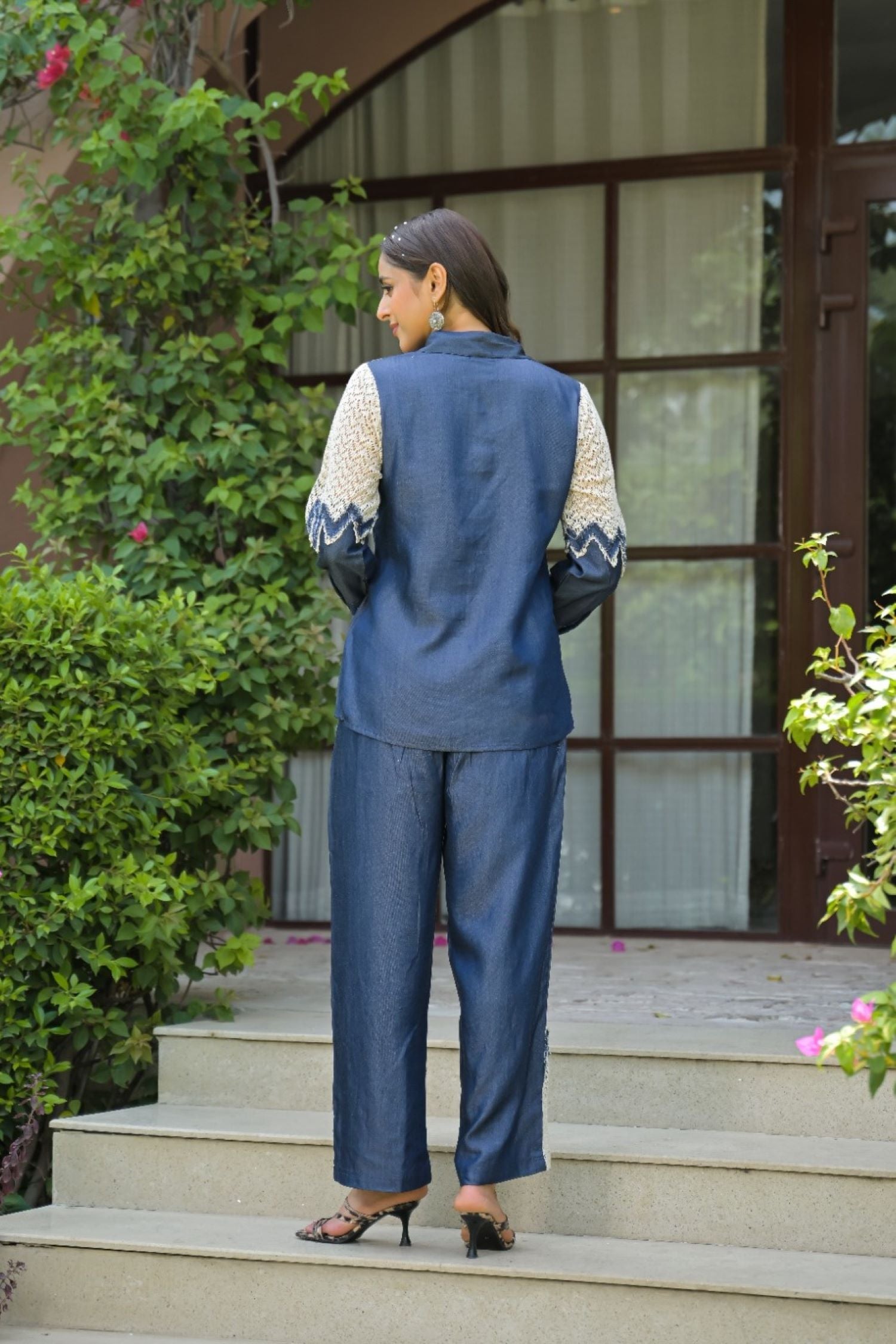 Denim Embroidered Stylish Co-Ord Set