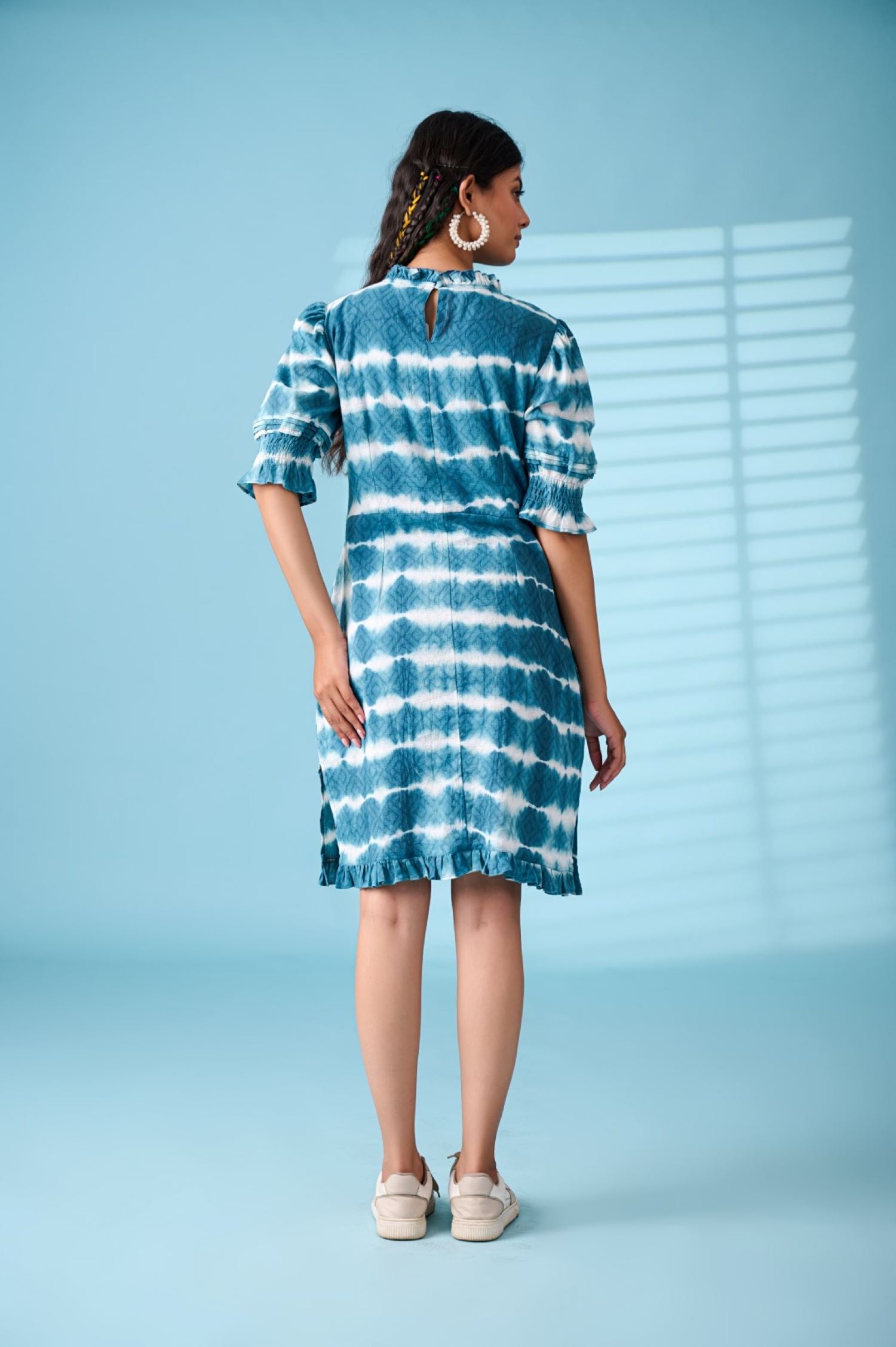Ocean Breeze Blue Tie-Dye Dress
