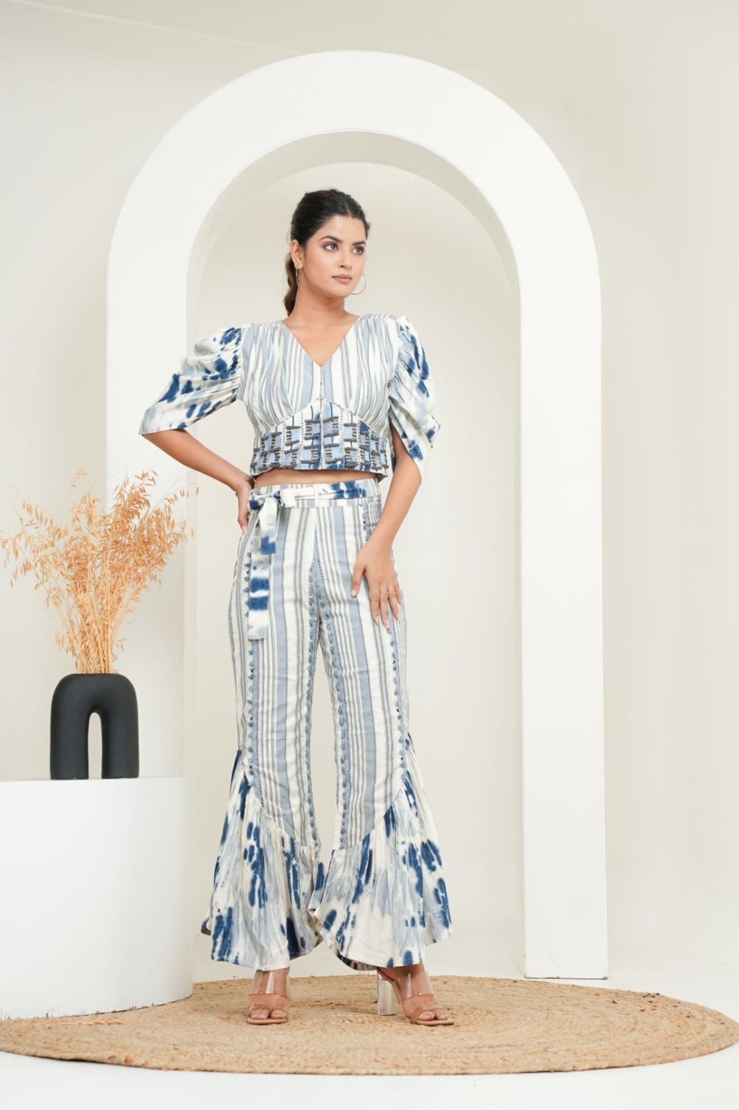 Trendsetting Comfort Blue Cord Set with Bell Bottoms