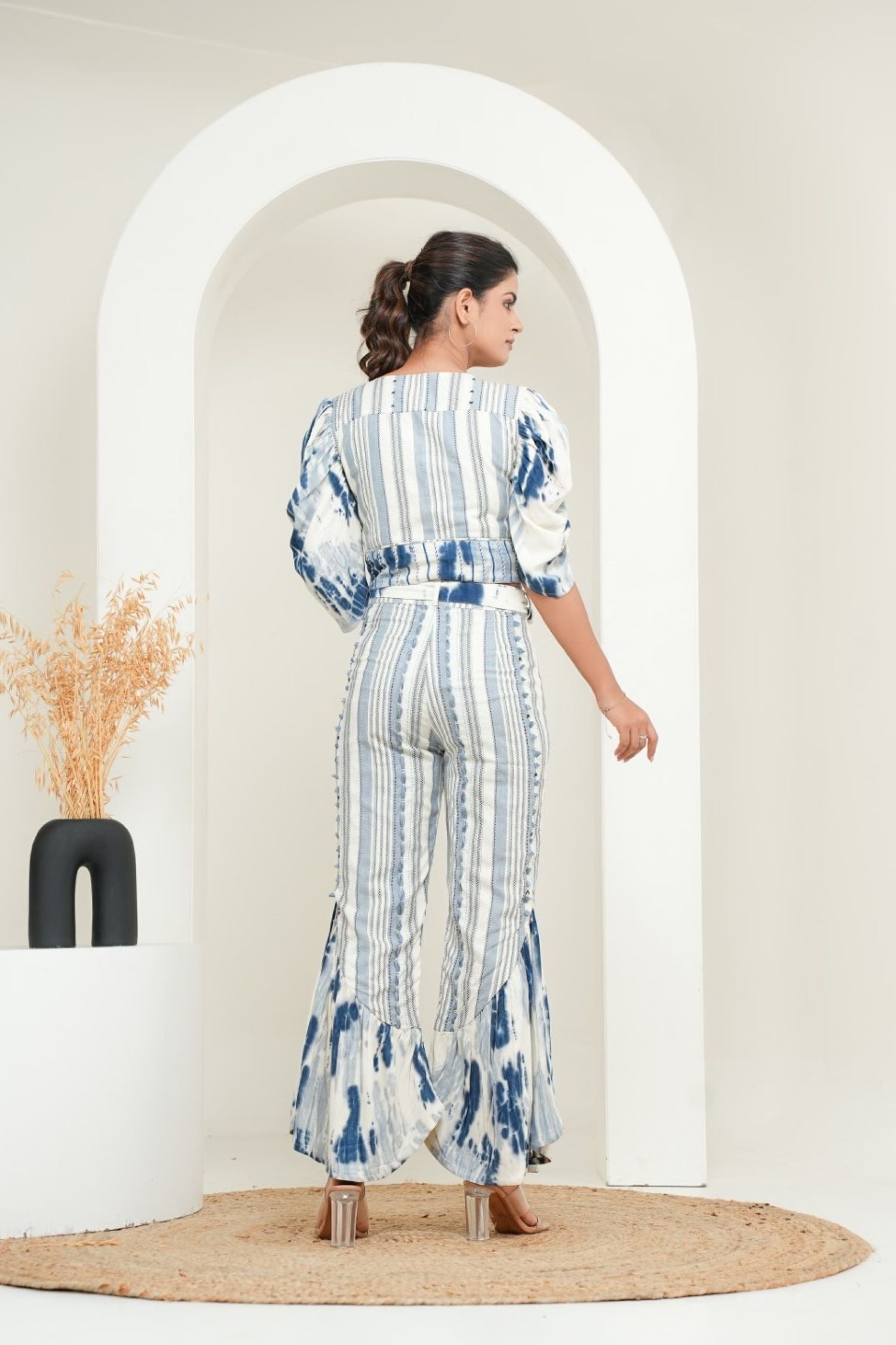 Trendsetting Comfort Blue Cord Set with Bell Bottoms