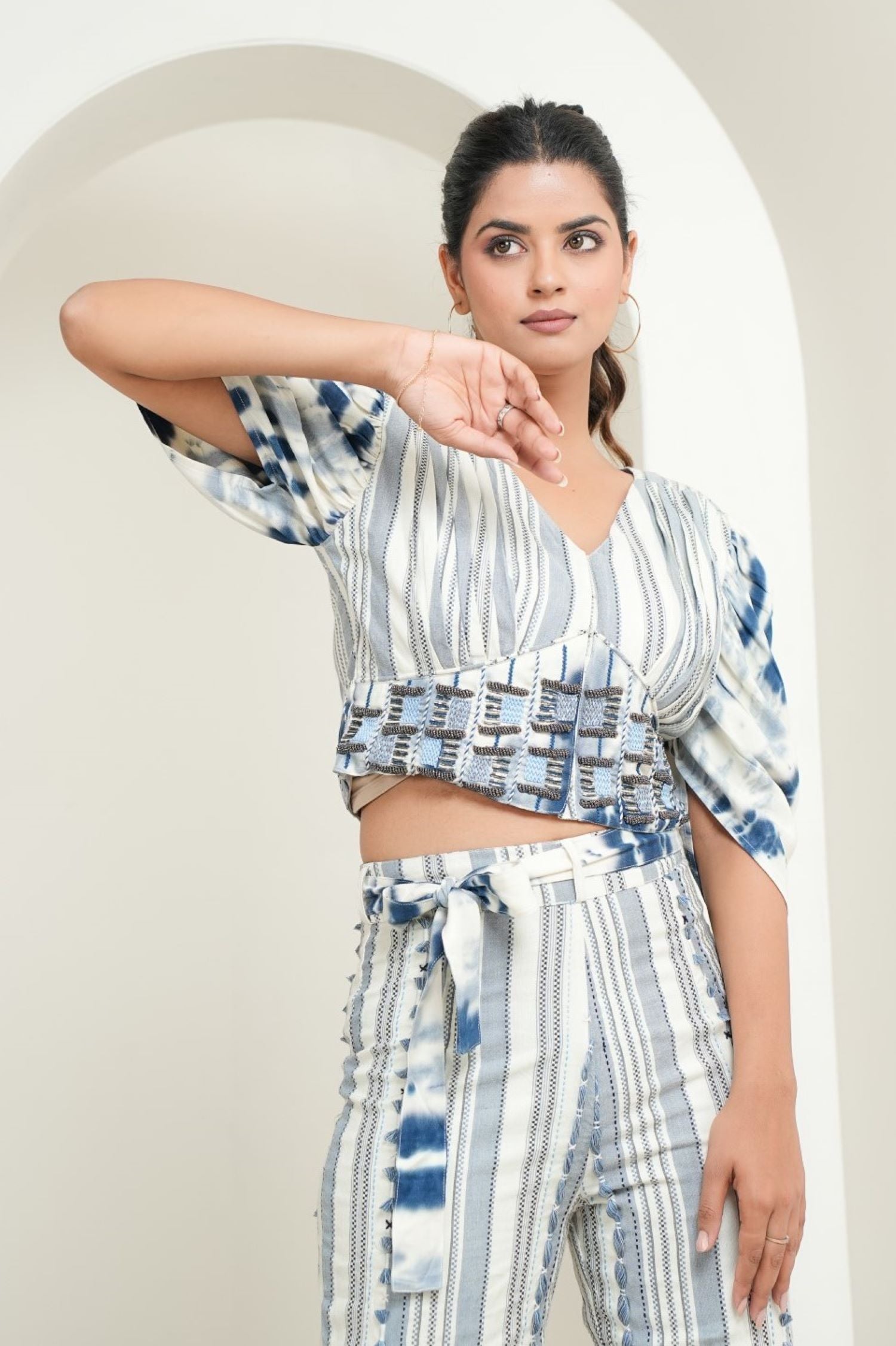 Trendsetting Comfort Blue Cord Set with Bell Bottoms