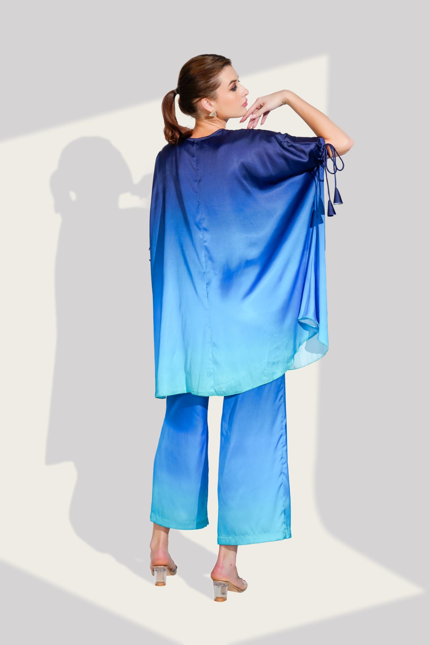 Blue Elegance Cord Set with Neckline Detailing