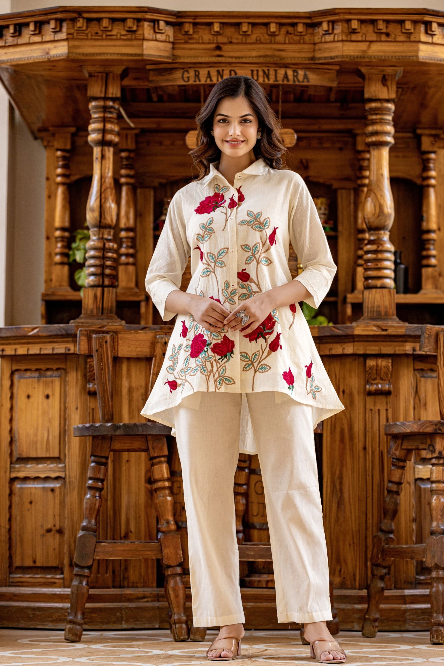 Floral Front Charm Co-ord Set
