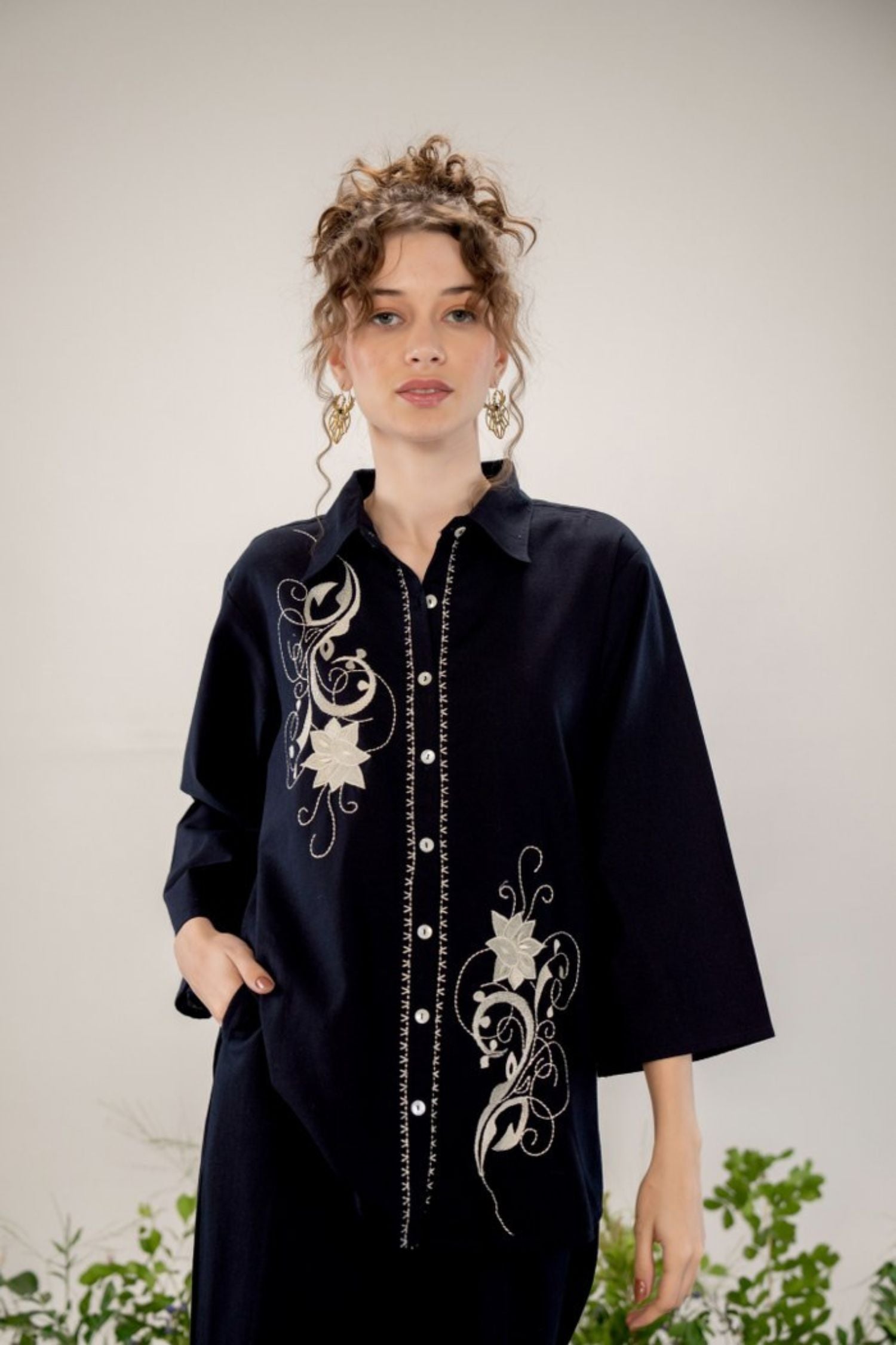 Embroidered Harmony Cord Set with Artistic Detailing