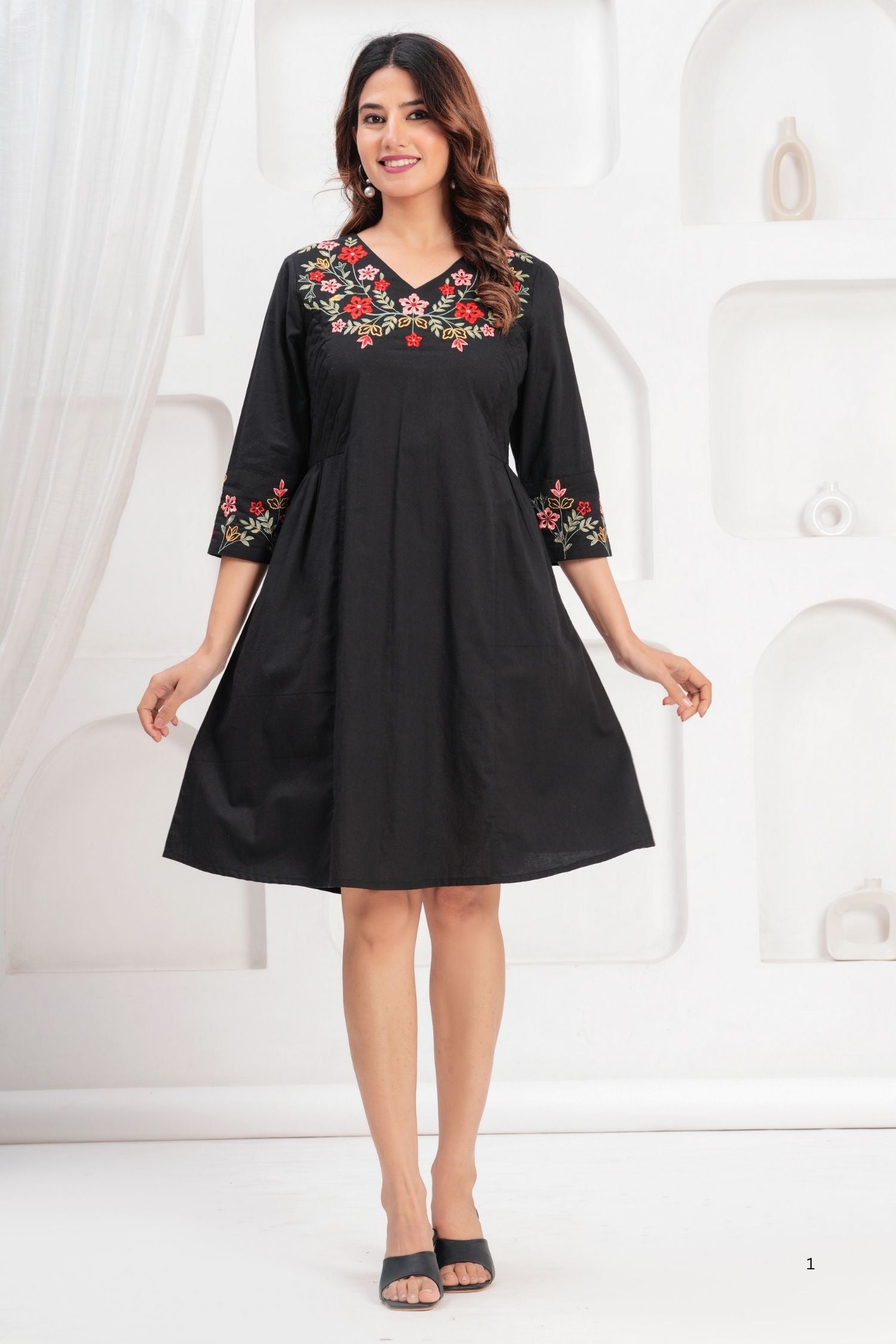 Freyaa Black Bloom Tunic