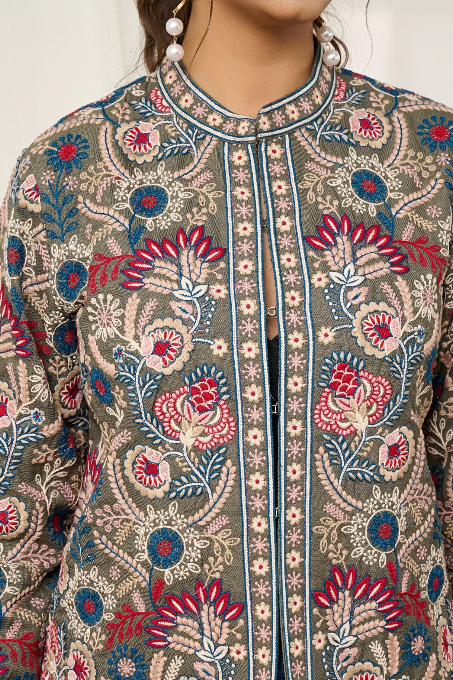 Multicolor Embroidered Statement Jacket