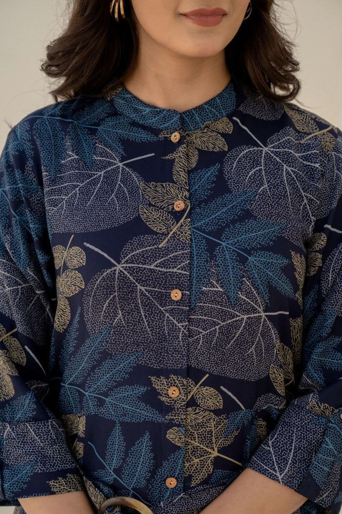 Blue Haven Belted Button Dress