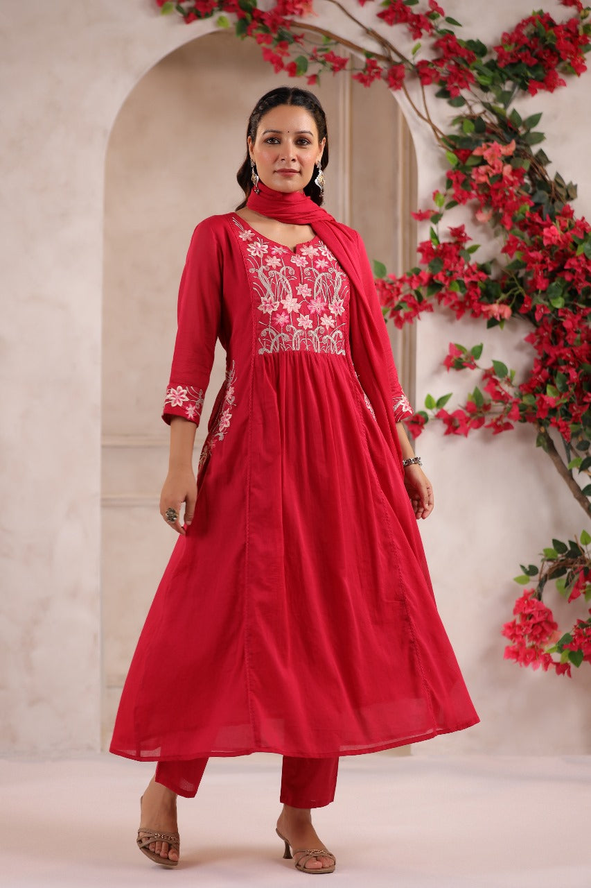 Rani Elegance Hand worked Suit with Dupatta