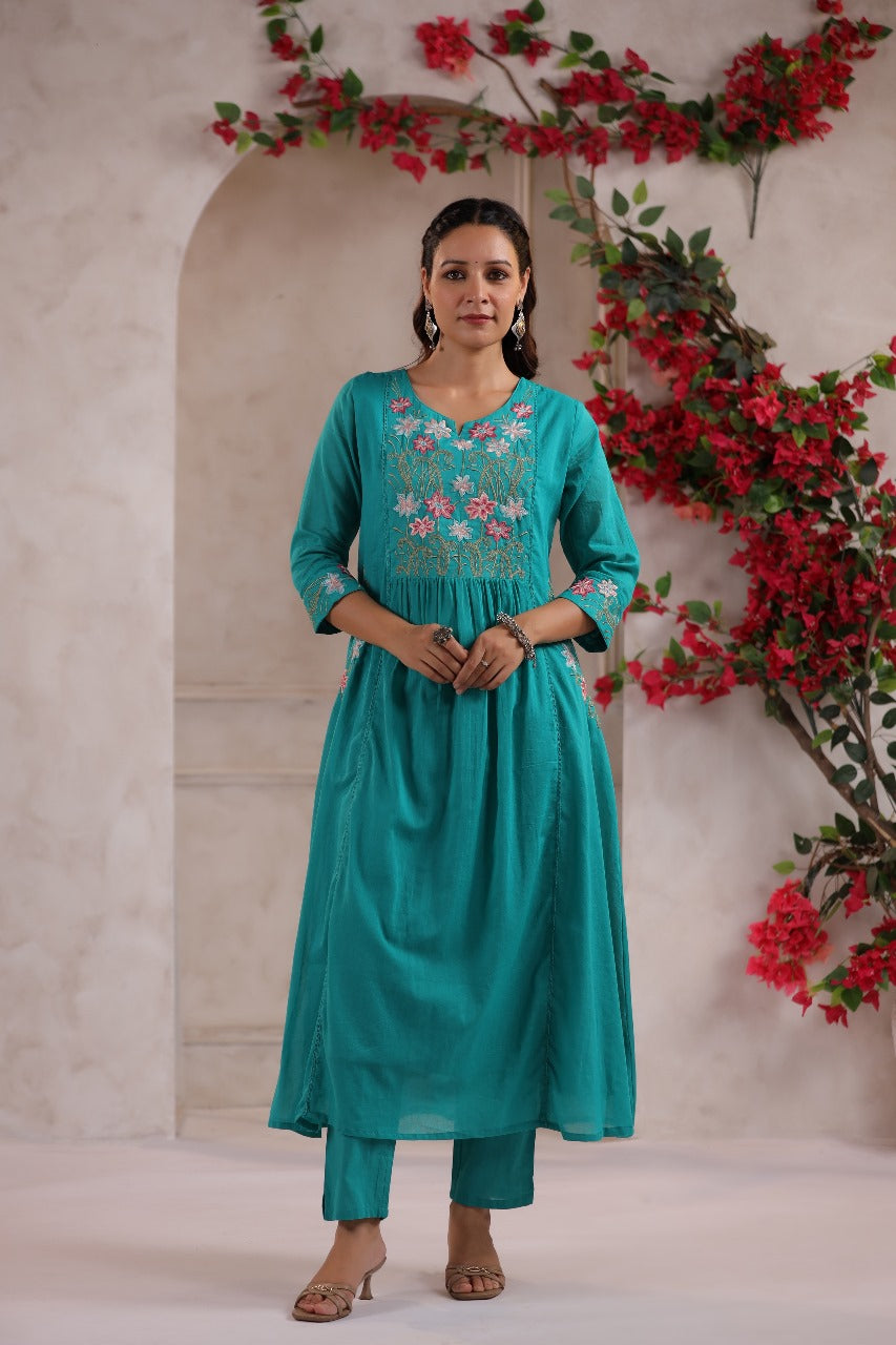 Rama Elegance Handworked A-Line Suit with Dupatta