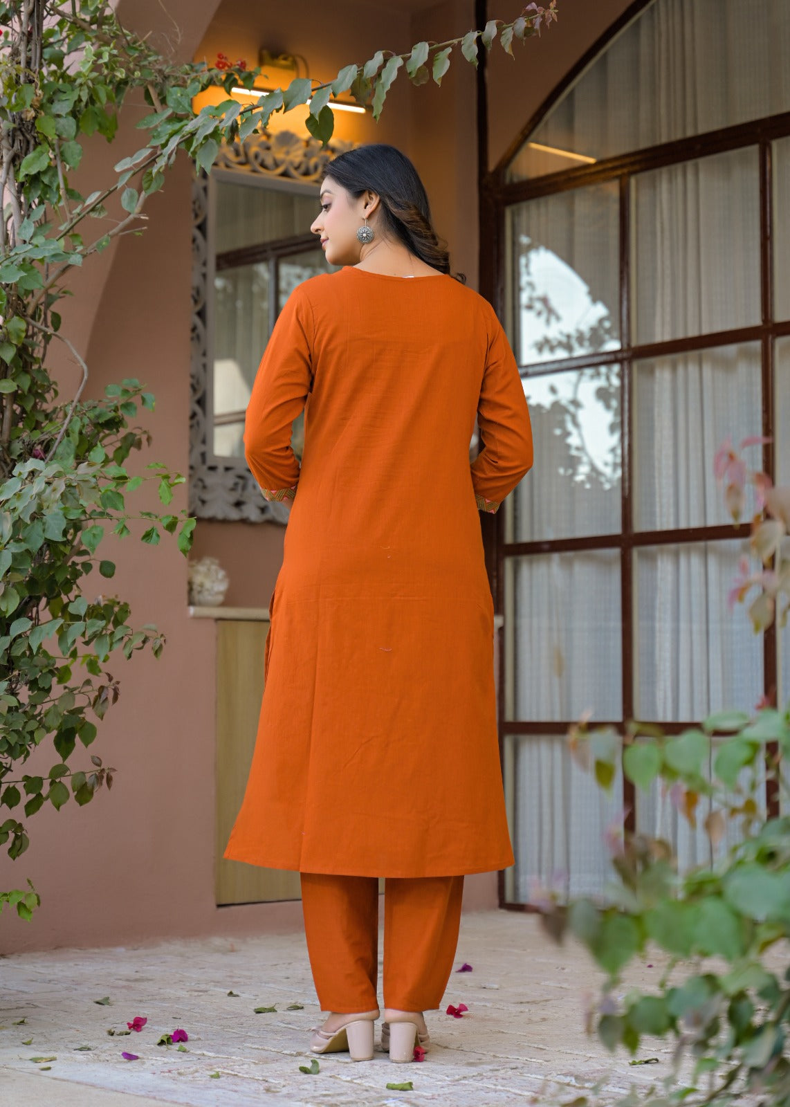 Orange Embroidered Co-ord Set