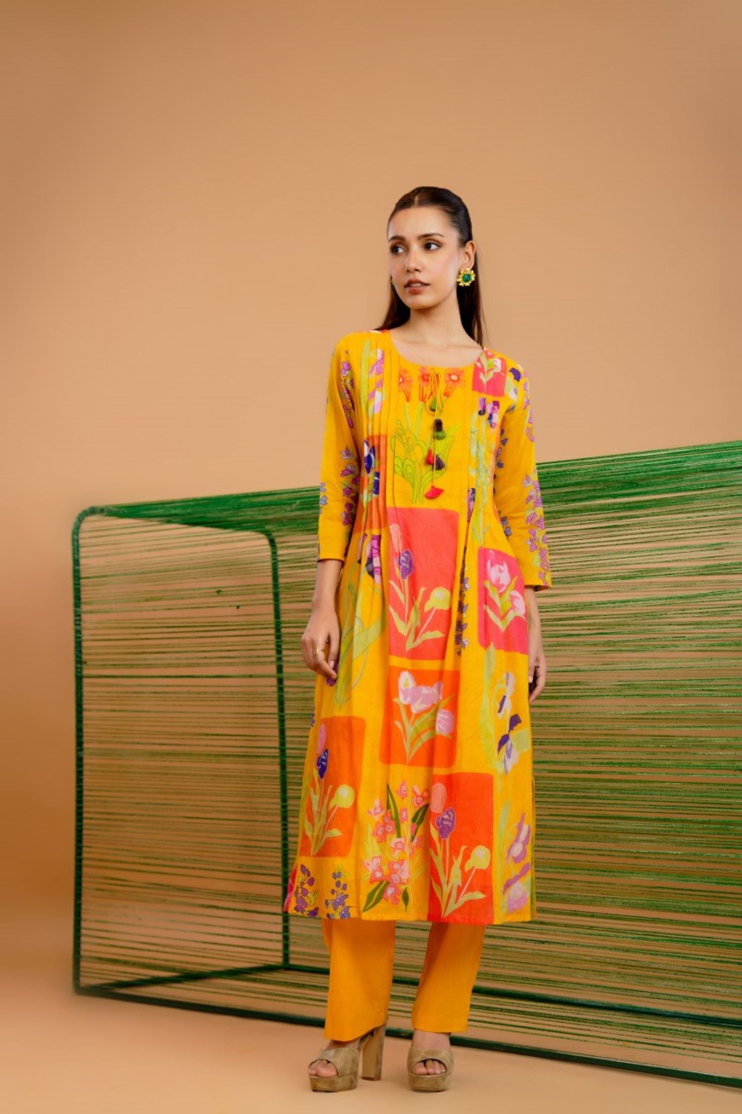 Mustard Muse Printed Cotton Cord Set