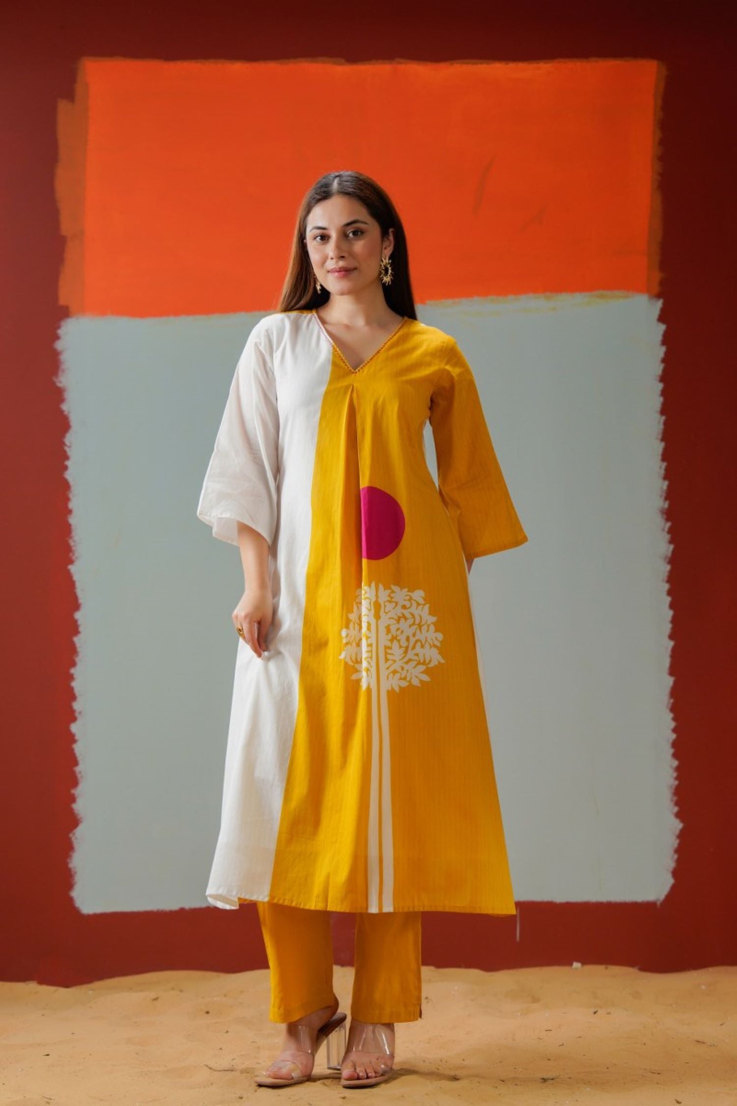 Yellow Aura Printed Cotton Co-ord Set