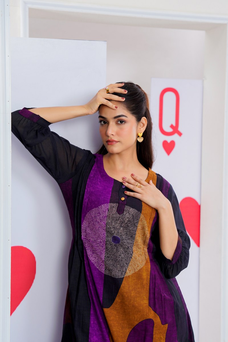 Black & Purple Charm Cotton Cord Set