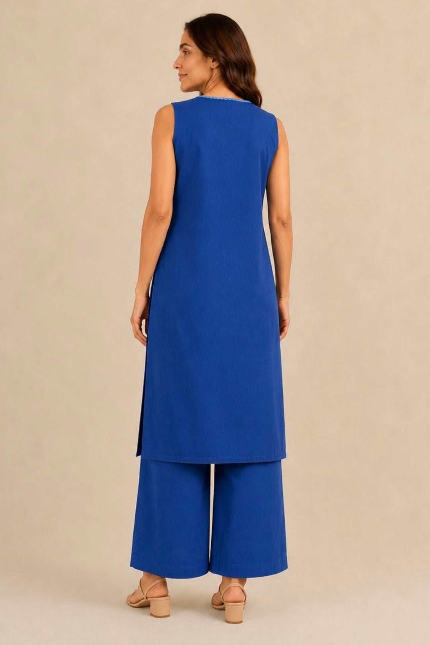 Royal Blue Sleeveless Cord Set