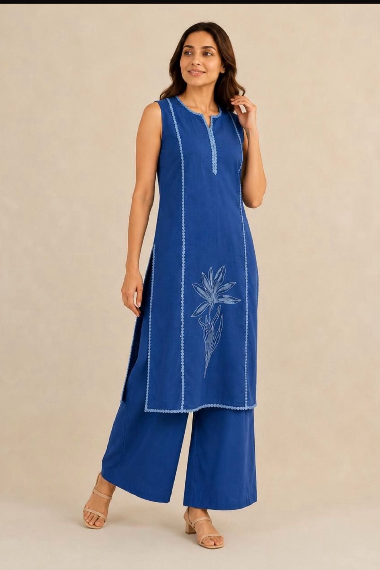 Royal Blue Sleeveless Cord Set