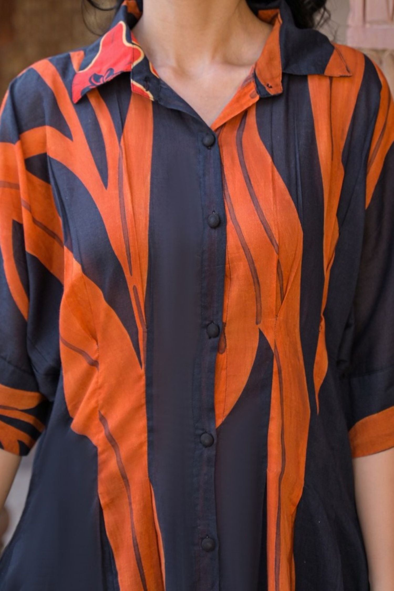 Navy & Orange Abstract Cord Set