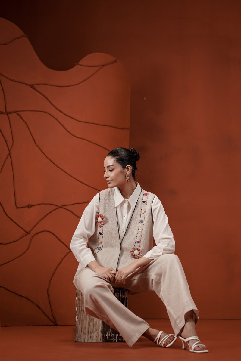 Jute Cotton Embroidery Cord Set