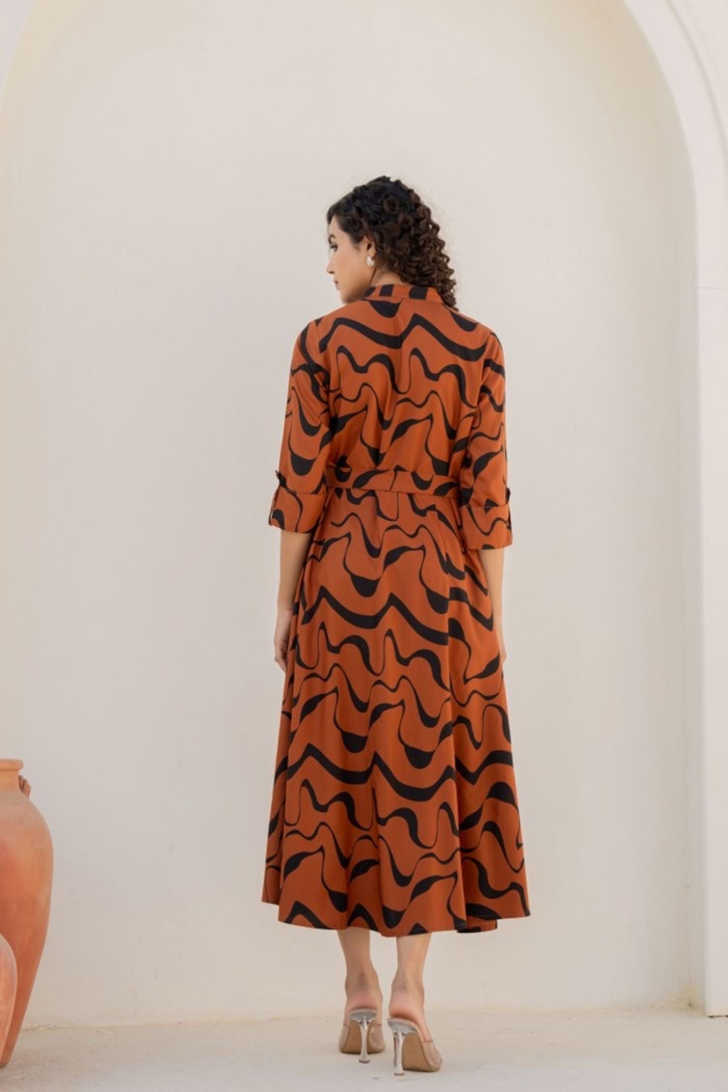 Brown Belted Beauty Dress