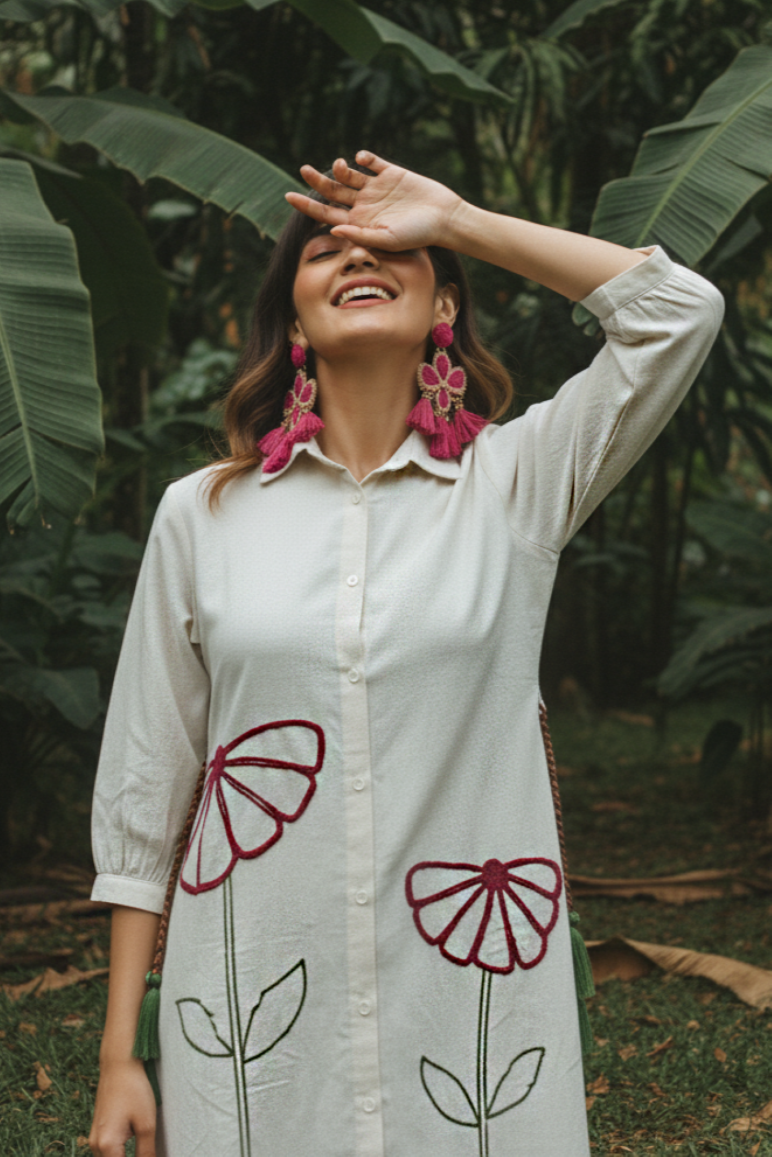 White High Low Relaxed Fit Shirt Dress