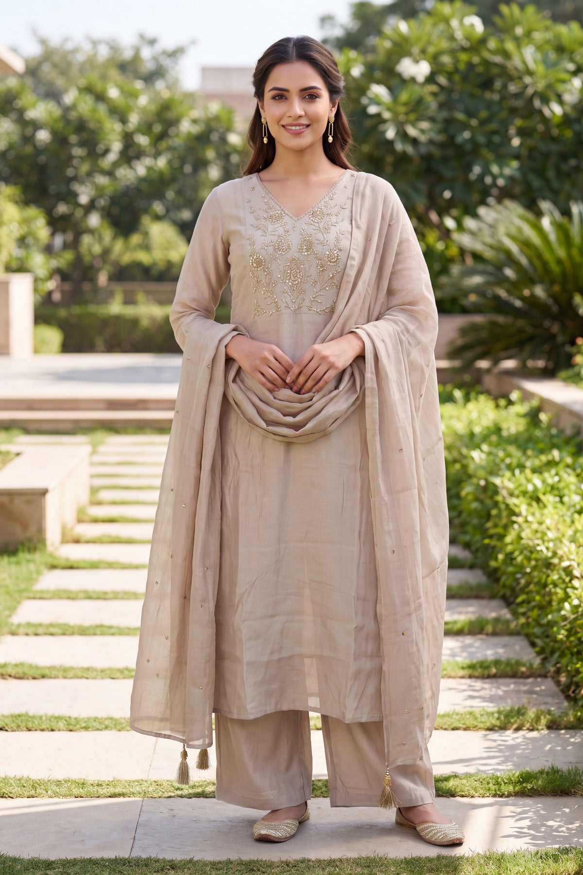Yellow Embroidered Kurta Suit Set