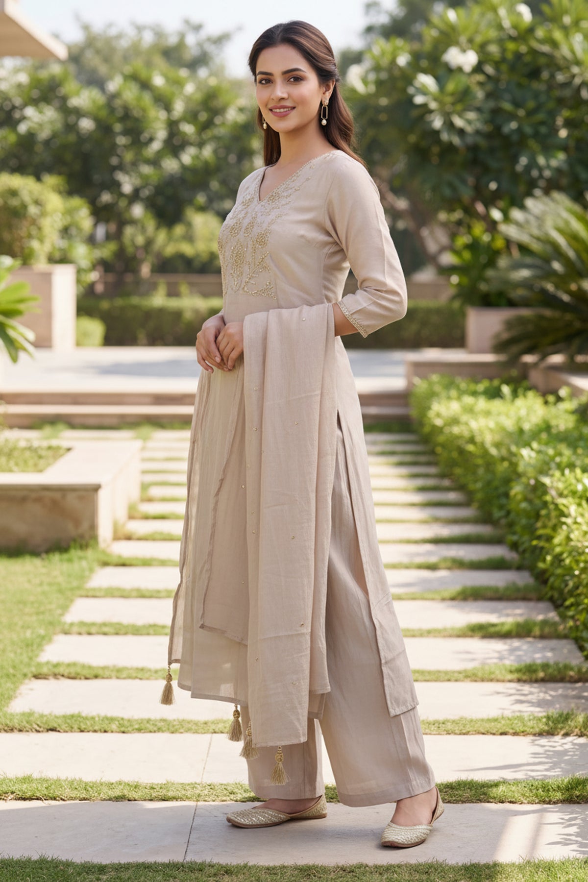 Yellow Embroidered Kurta Suit Set