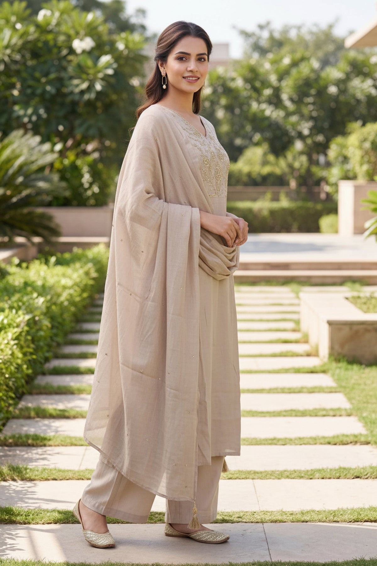 Yellow Embroidered Kurta Suit Set