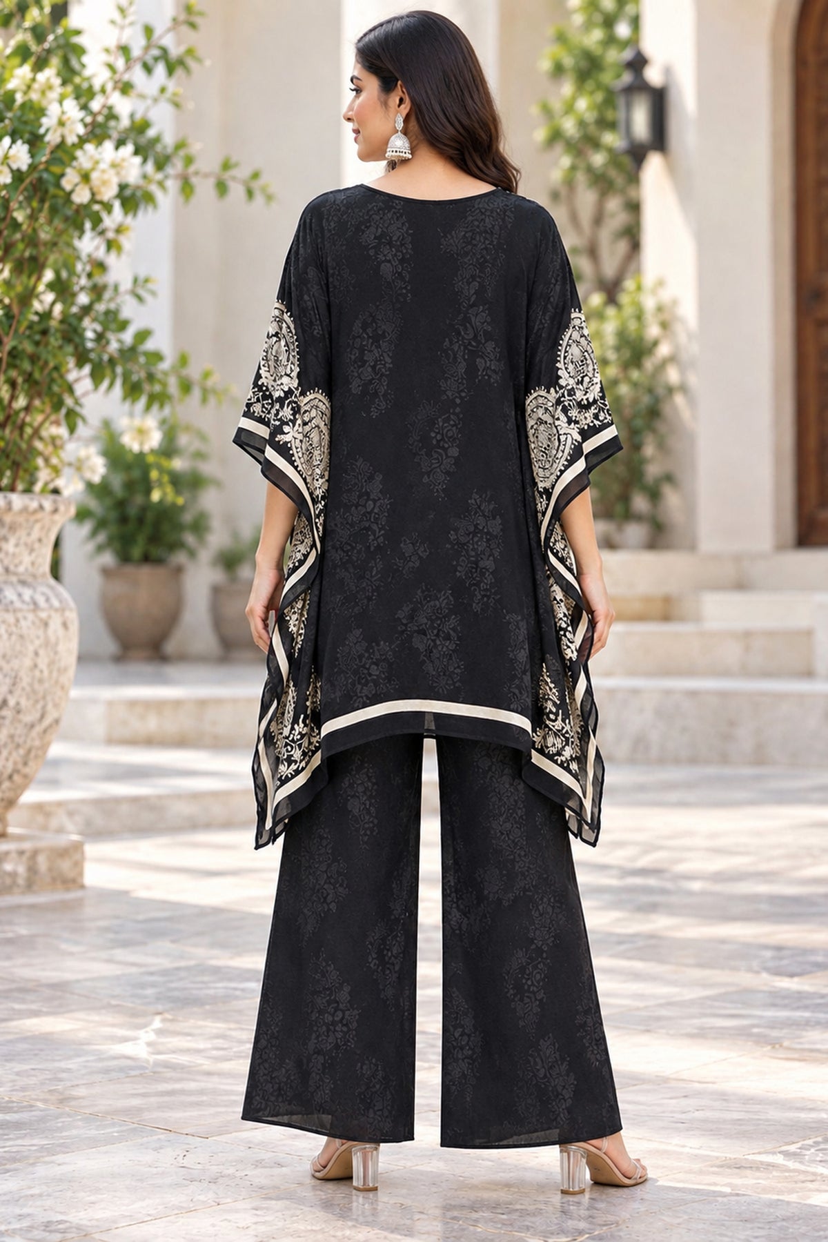 Black Midnight Heritage Kaftan Co-ord Set