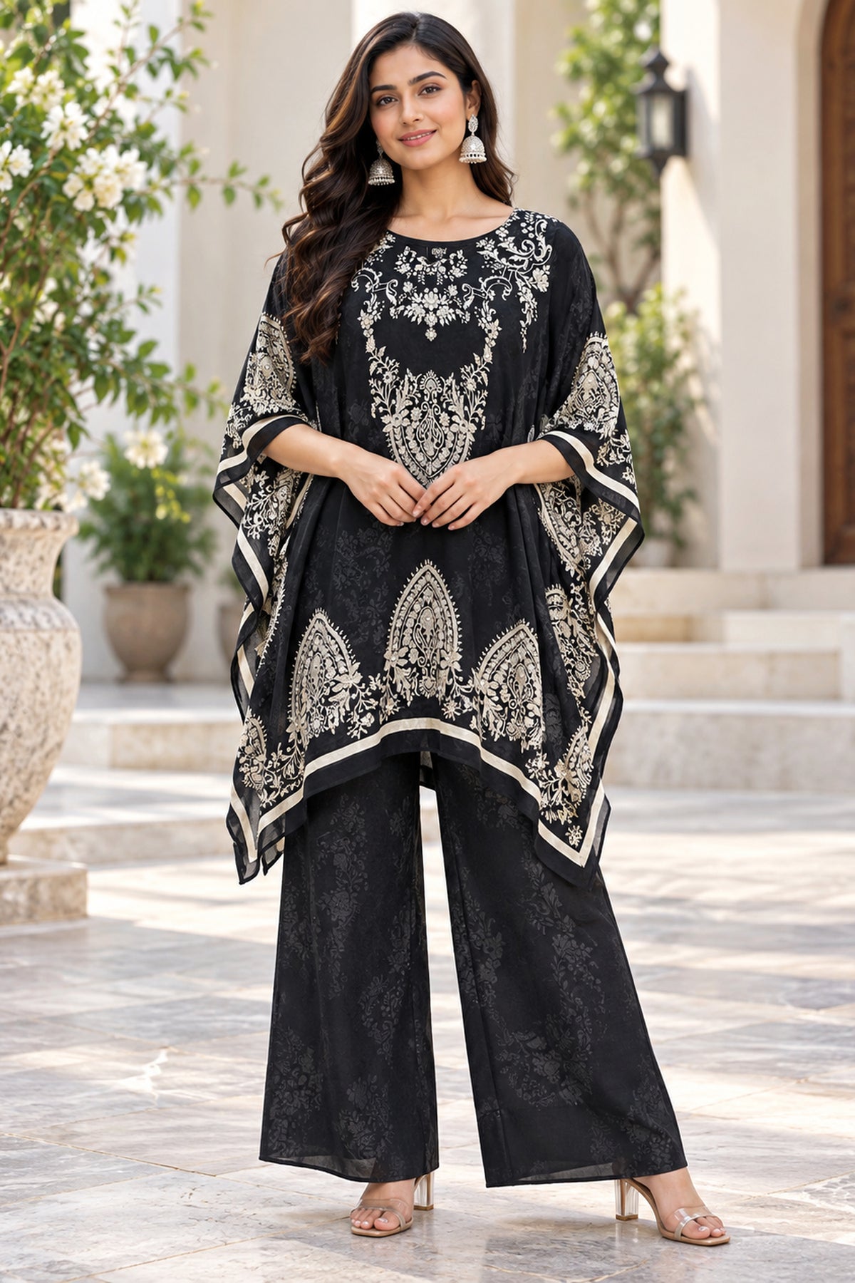 Black Midnight Heritage Kaftan Co-ord Set