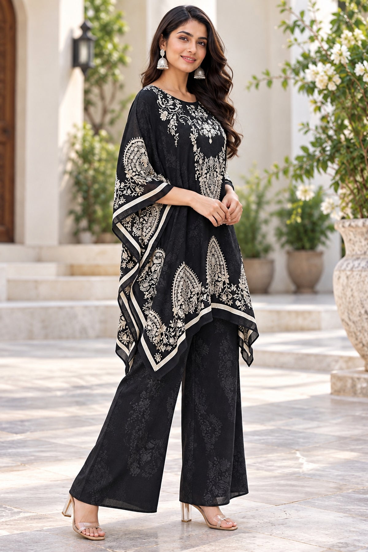 Black Midnight Heritage Kaftan Co-ord Set