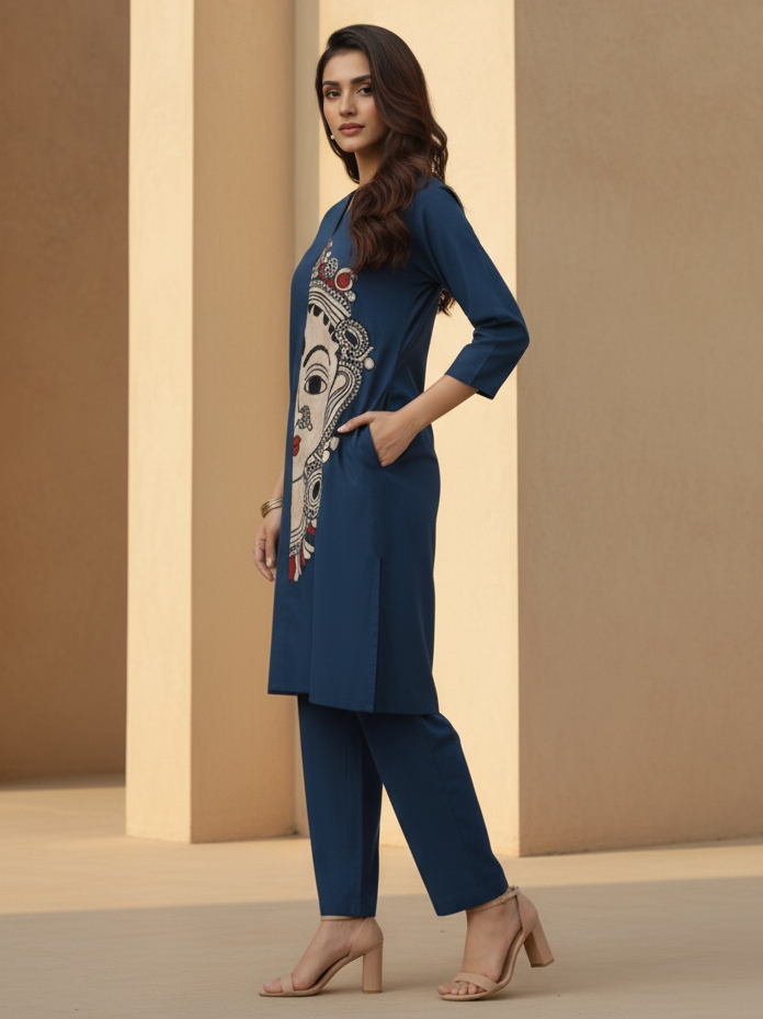 Elegant Blue Printed Co-ord Set