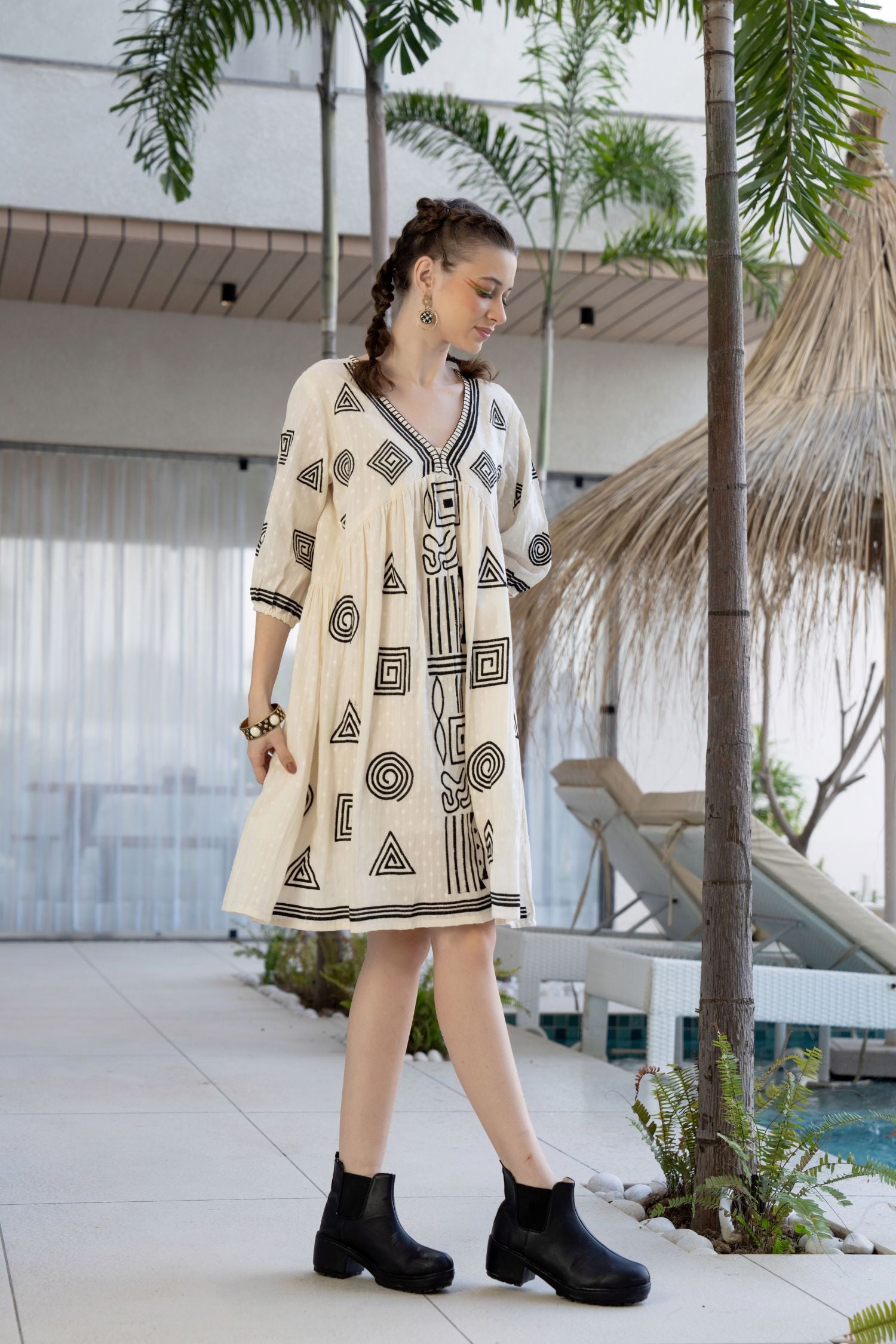 Empress Grace Embroidered Neckline Tunic