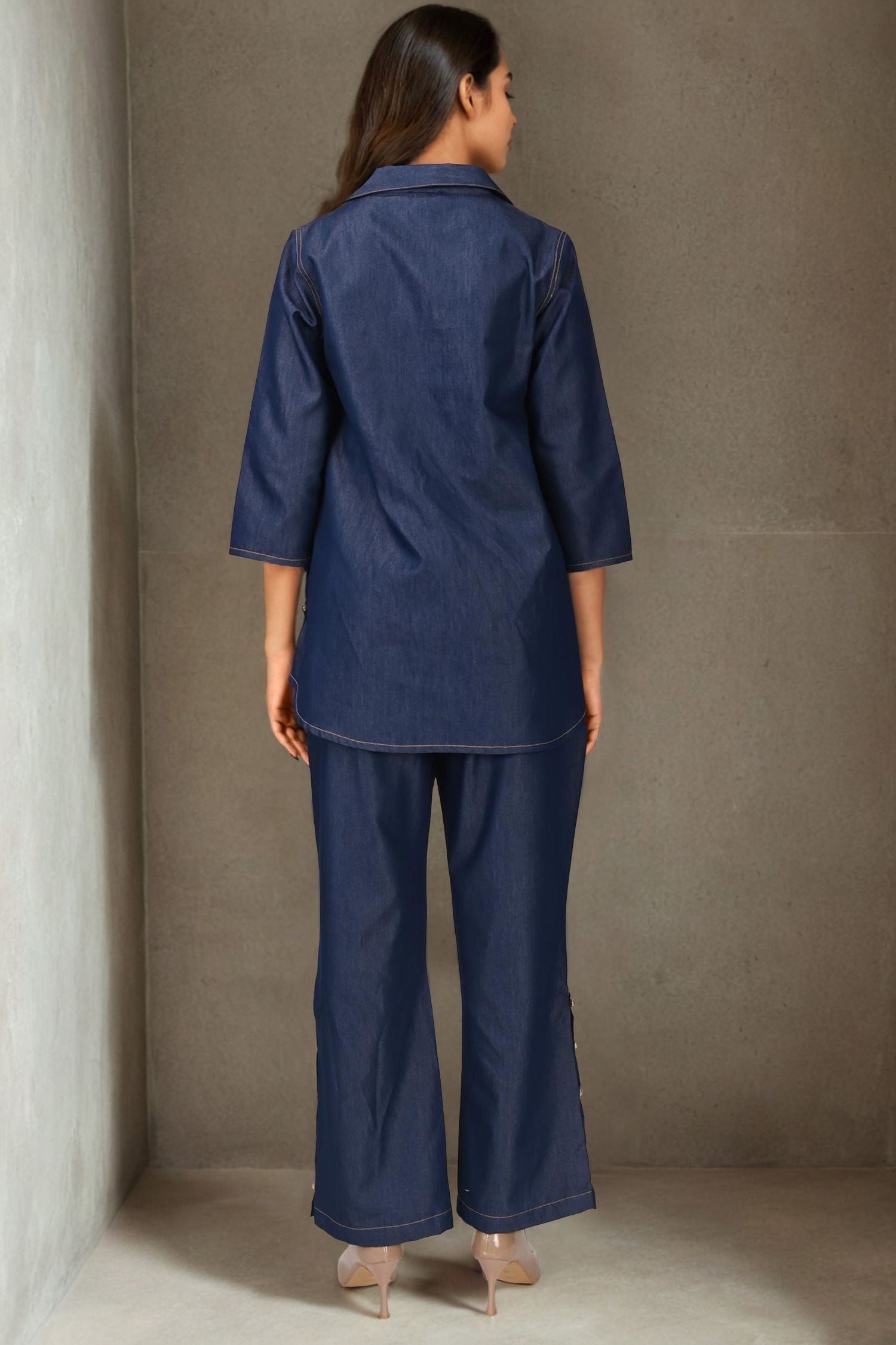 Modern Denim Cord Set in Solid Finish