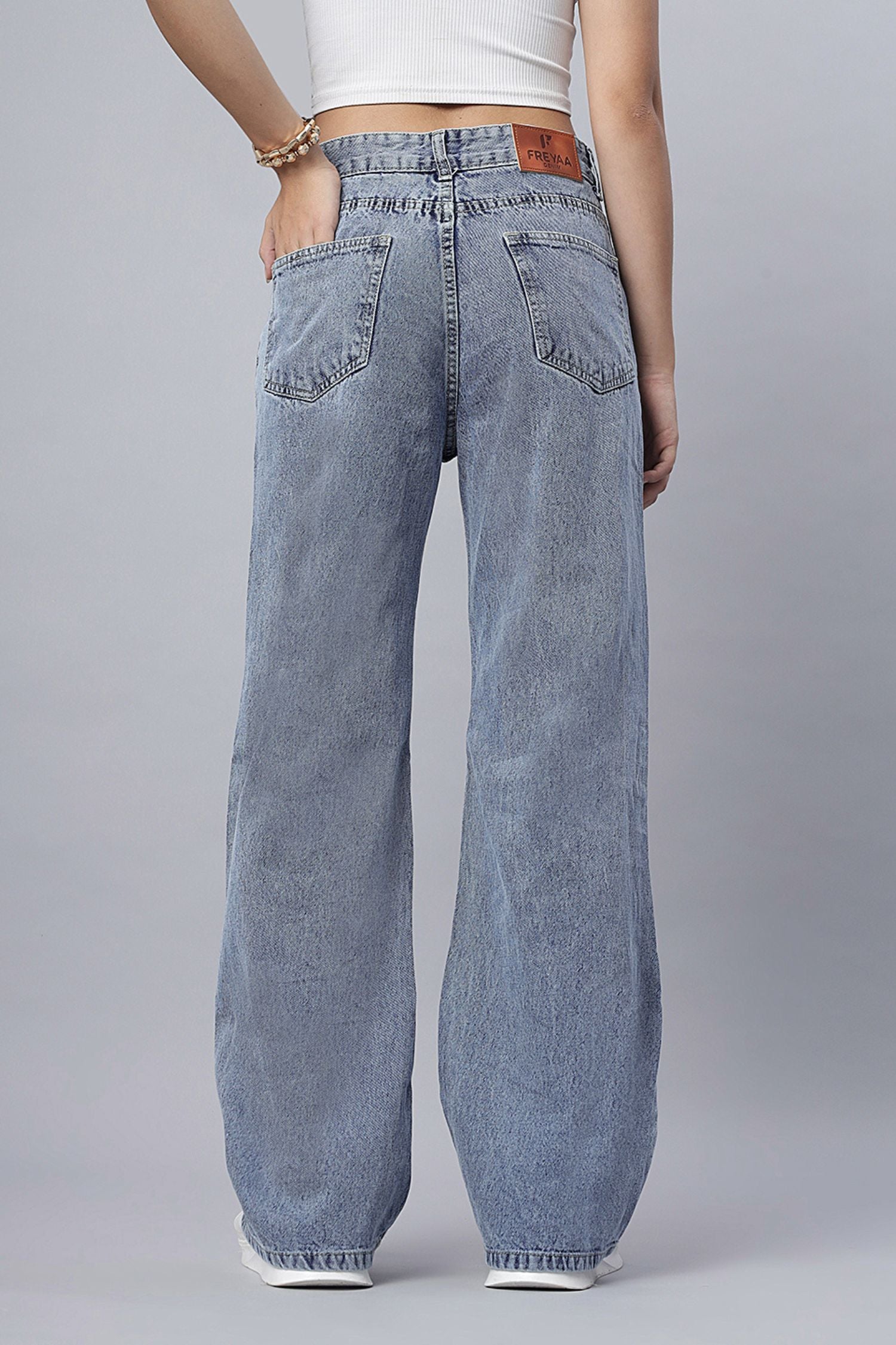 Stone Shade High Rise Ripped Jeans