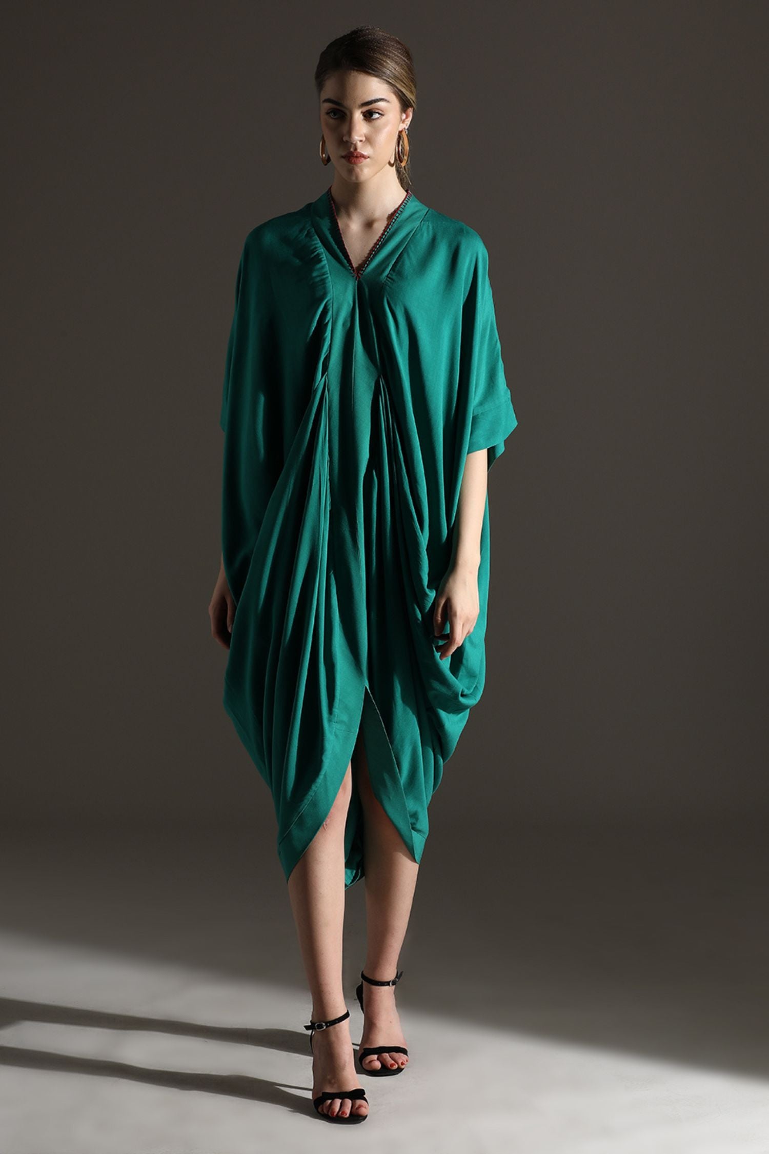 Green Kaftan Style Long Dress