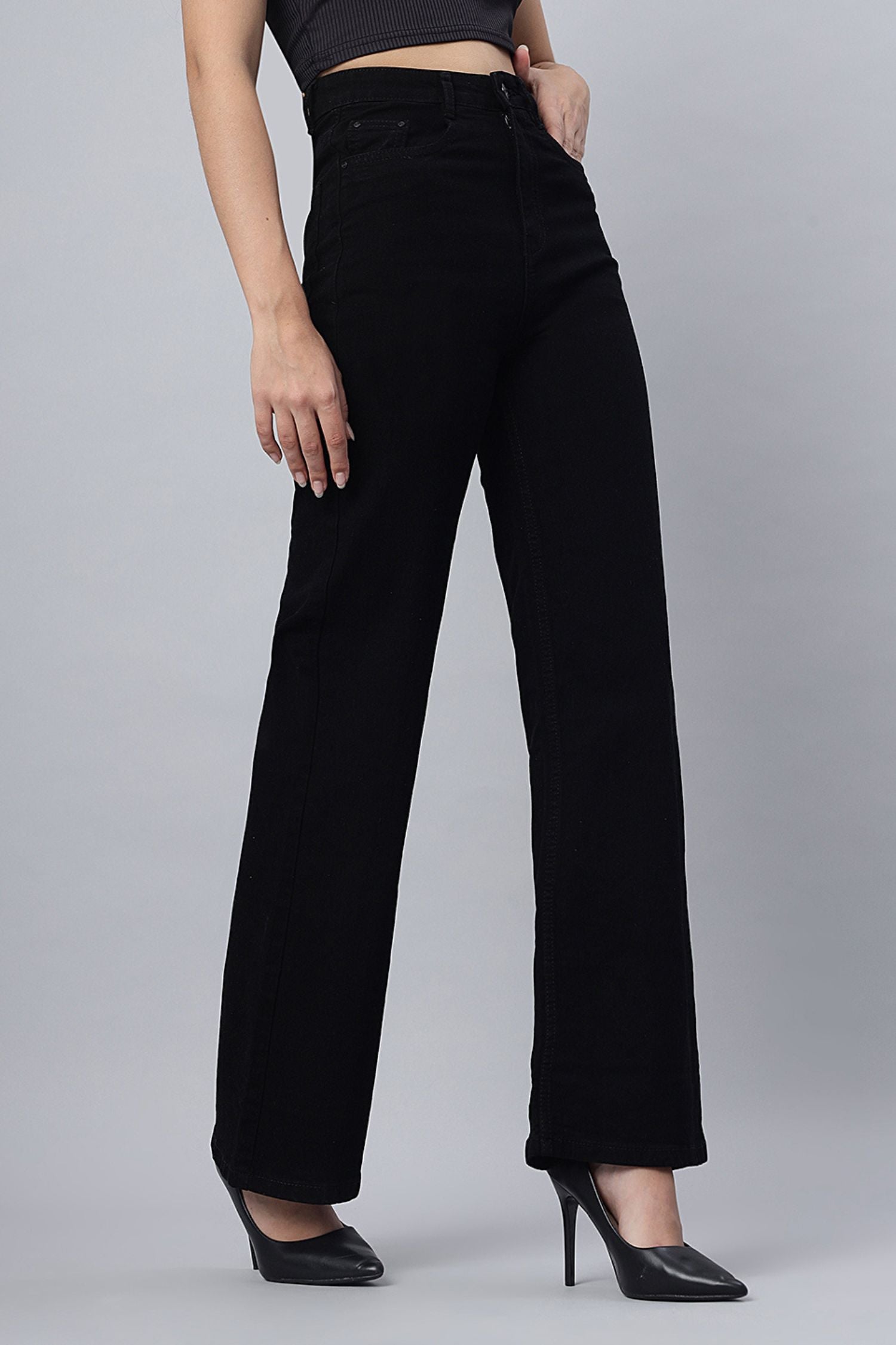 Classic Black High Waist wide leg Jeans
