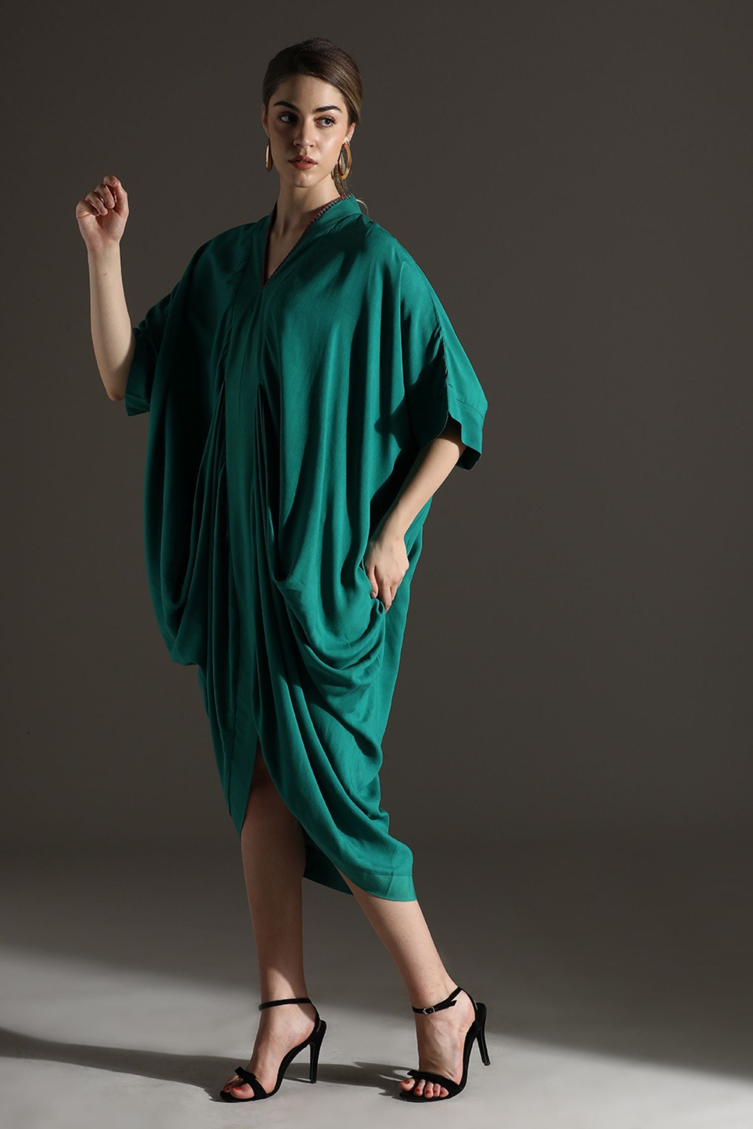 Green Kaftan Style Long Dress