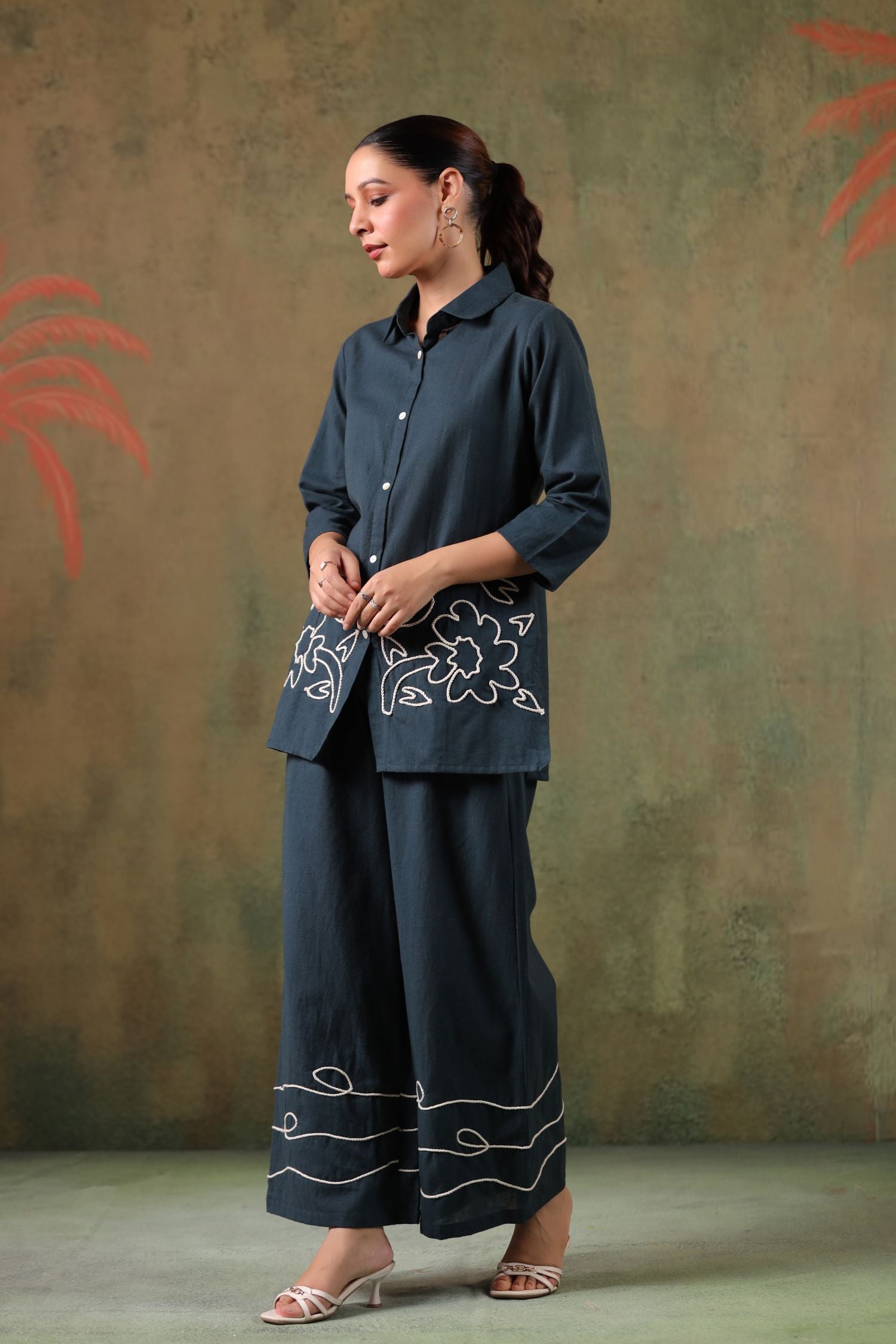 Classic Grey Embroidered Co-ord Set