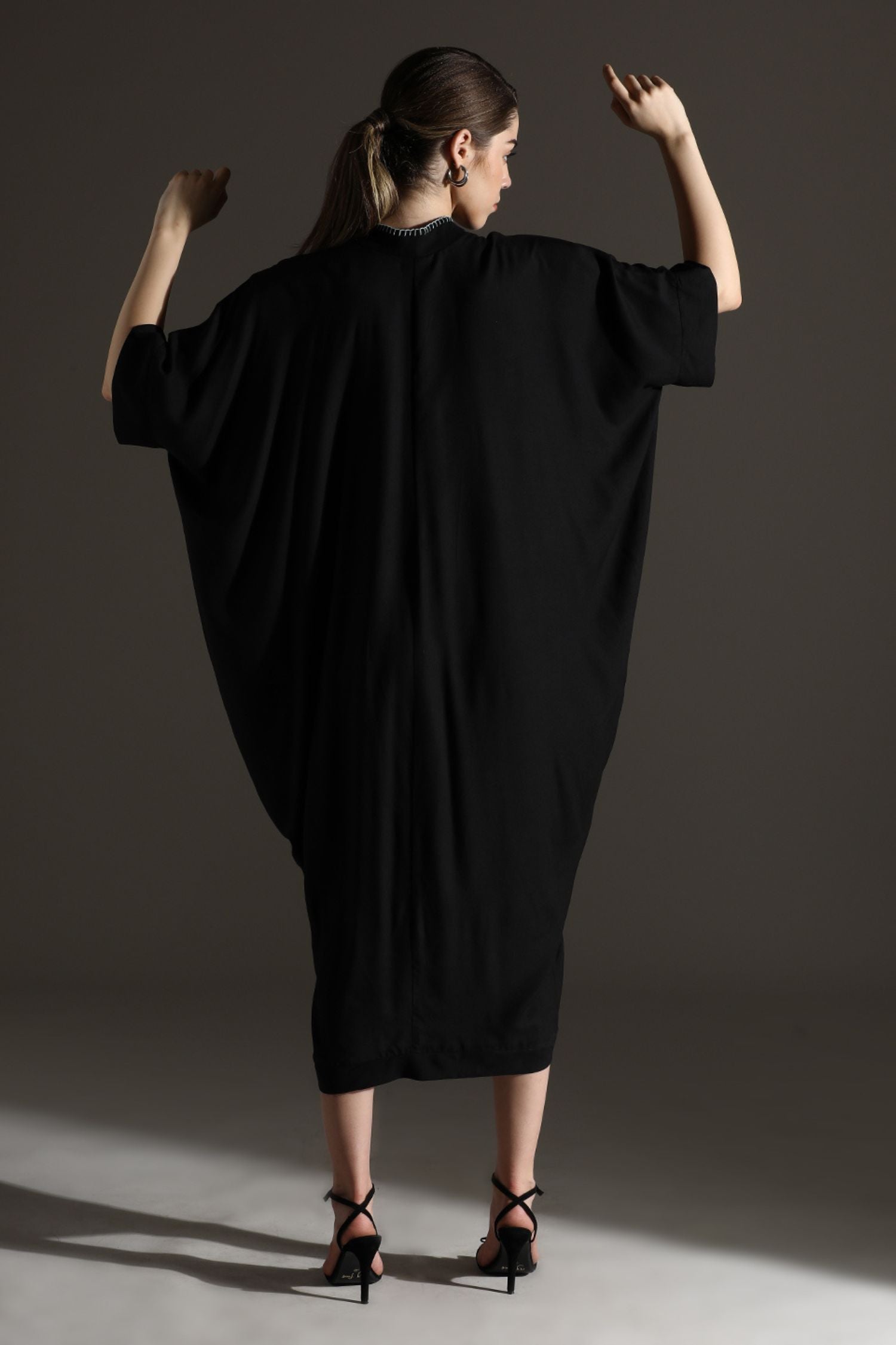 Black Kaftan Style Long Dress For A Chic Look