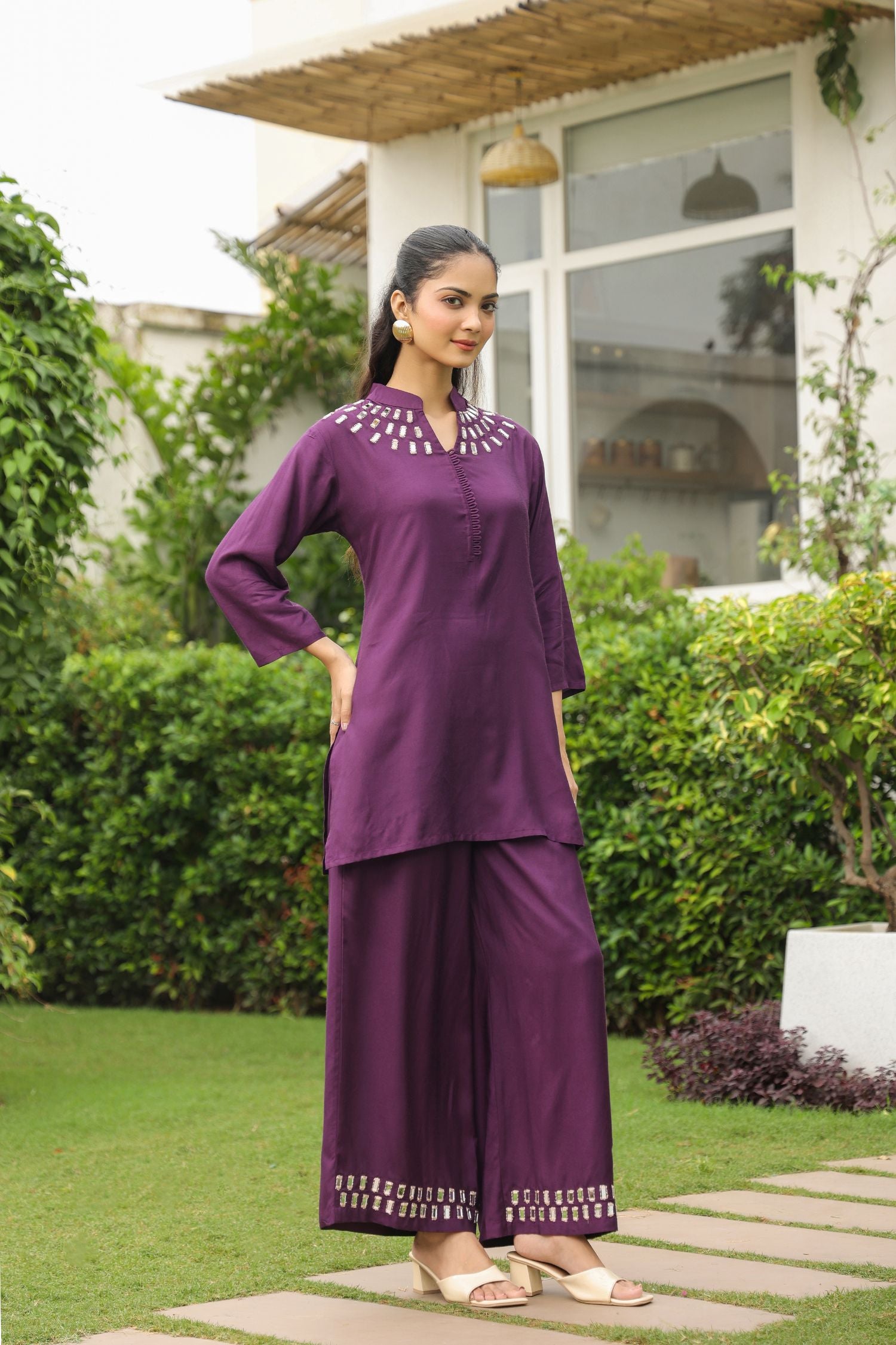 Purple Royale Mirror Detail Cord Set