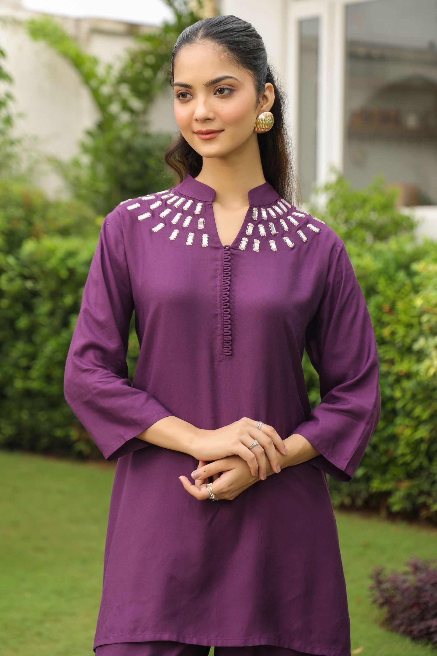 Purple Royale Mirror Detail Cord Set