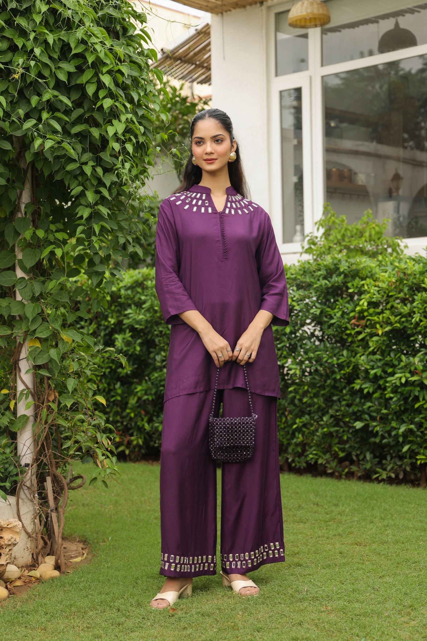 Purple Royale Mirror Detail Cord Set